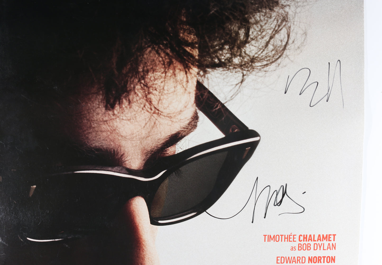 
                  
                    A Complete Unknown 27x40 Poster Cast Signed by Monica Barbaro, Boyd Holbrook, Producer: Fred Berger, & Director: James Mangold
                  
                