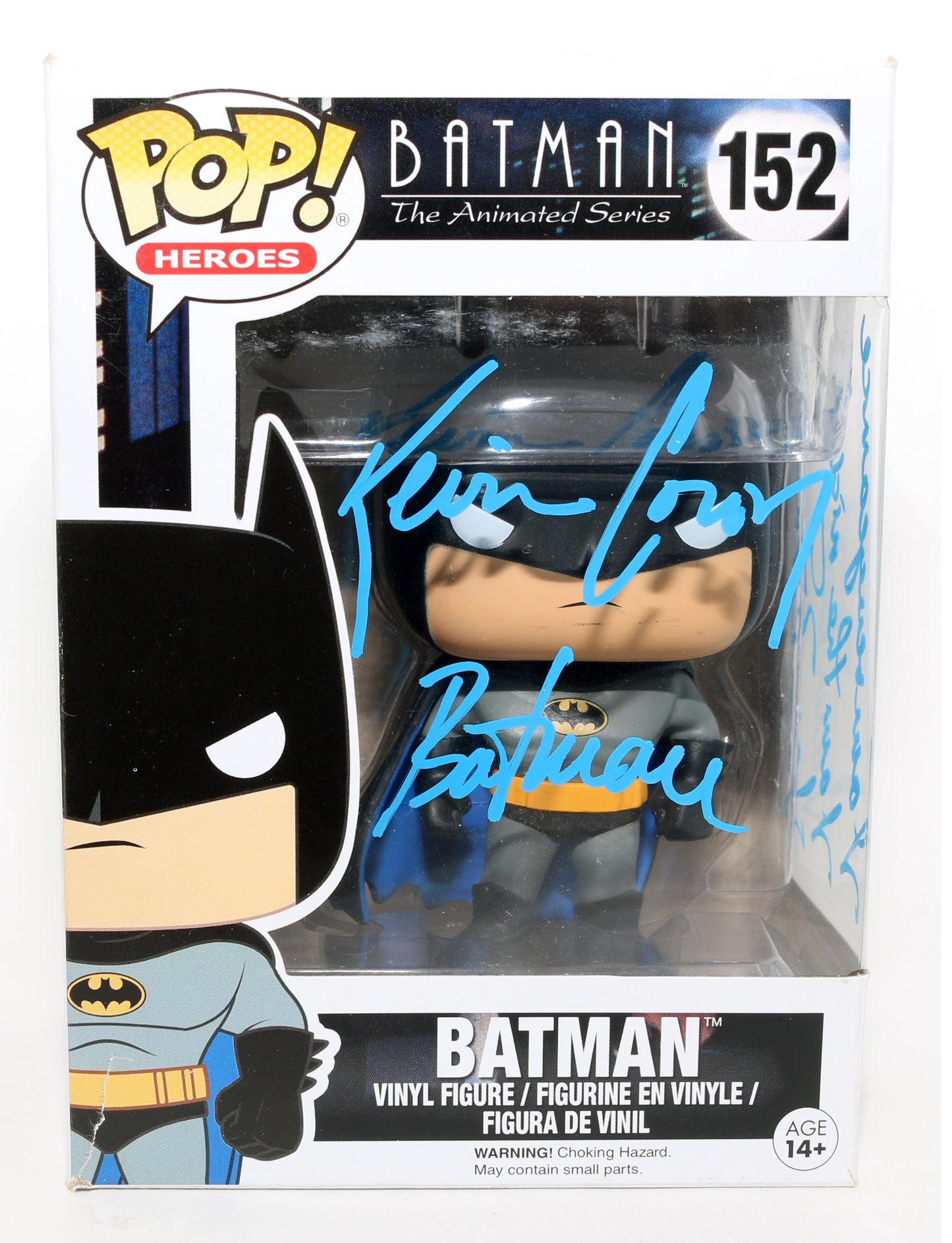 
                  
                    Kevin Conroy as Batman in Batman The Animated Series Signed Funko POP! #152 with Character Name & Quote
                  
                