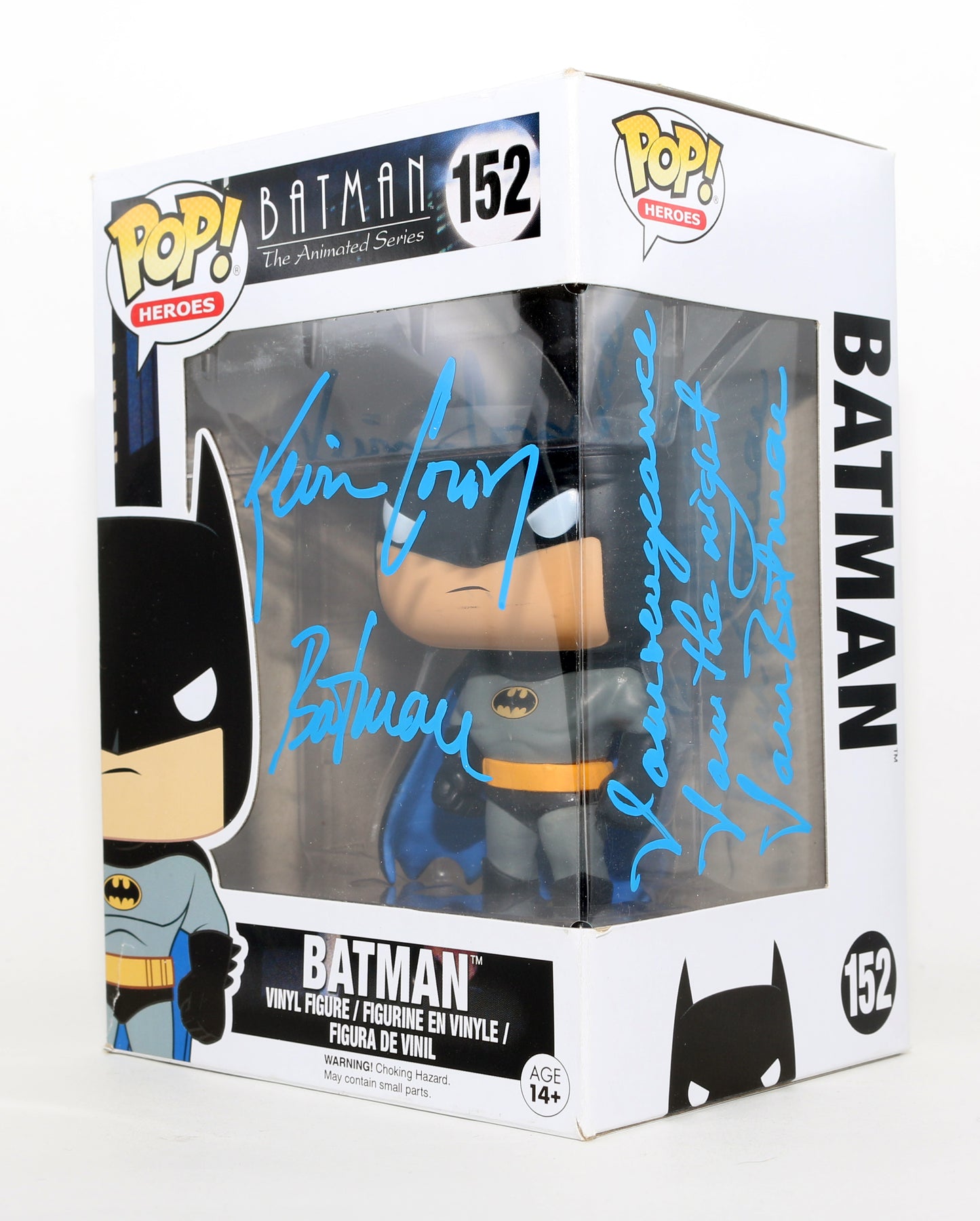 
                  
                    Kevin Conroy as Batman in Batman The Animated Series Signed Funko POP! #152 with Character Name & Quote
                  
                