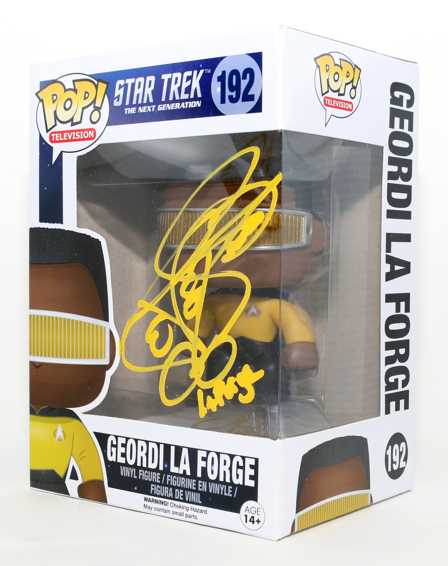 
                  
                    LeVar Burton as Geordi La Forge in Star Trek: The Next Generation Signed Funko POP! #189 with Character Name
                  
                