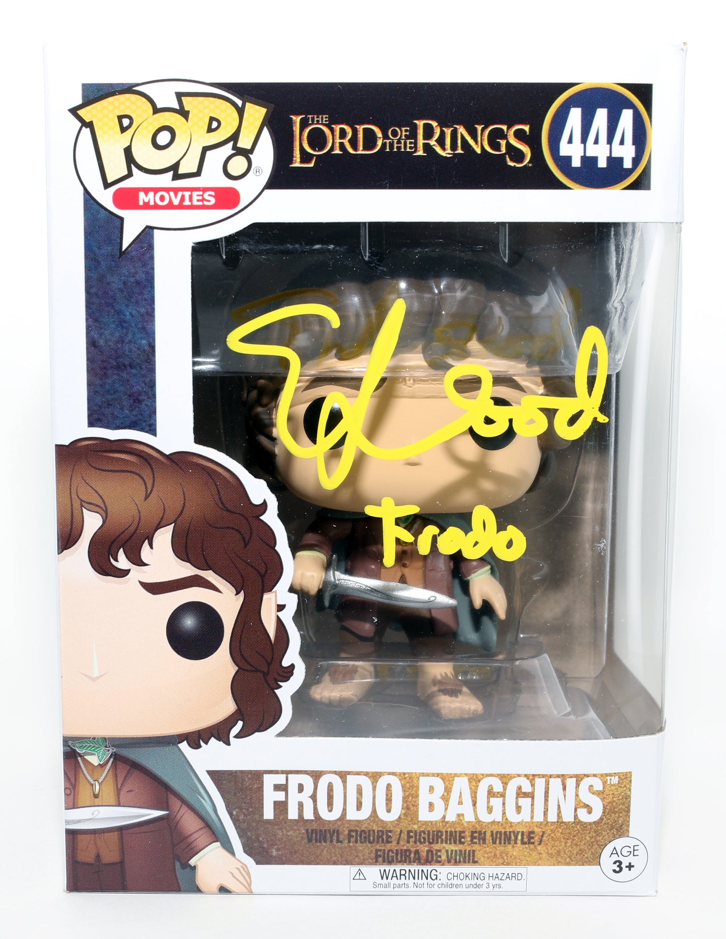 
                  
                    Elijah Wood as Frodo Baggins in The Lord of the Rings Signed Funko POP! #444 with Character Name
                  
                