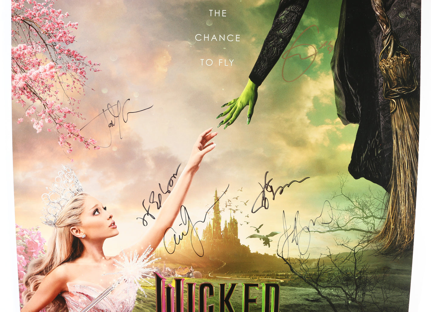 
                  
                    Wicked 27x40 Poster Cast Signed by Ariana Grande, Cynthia Erivo, Jeff Goldblum, Jonathan Bailey & Director: Jon M. Chu
                  
                