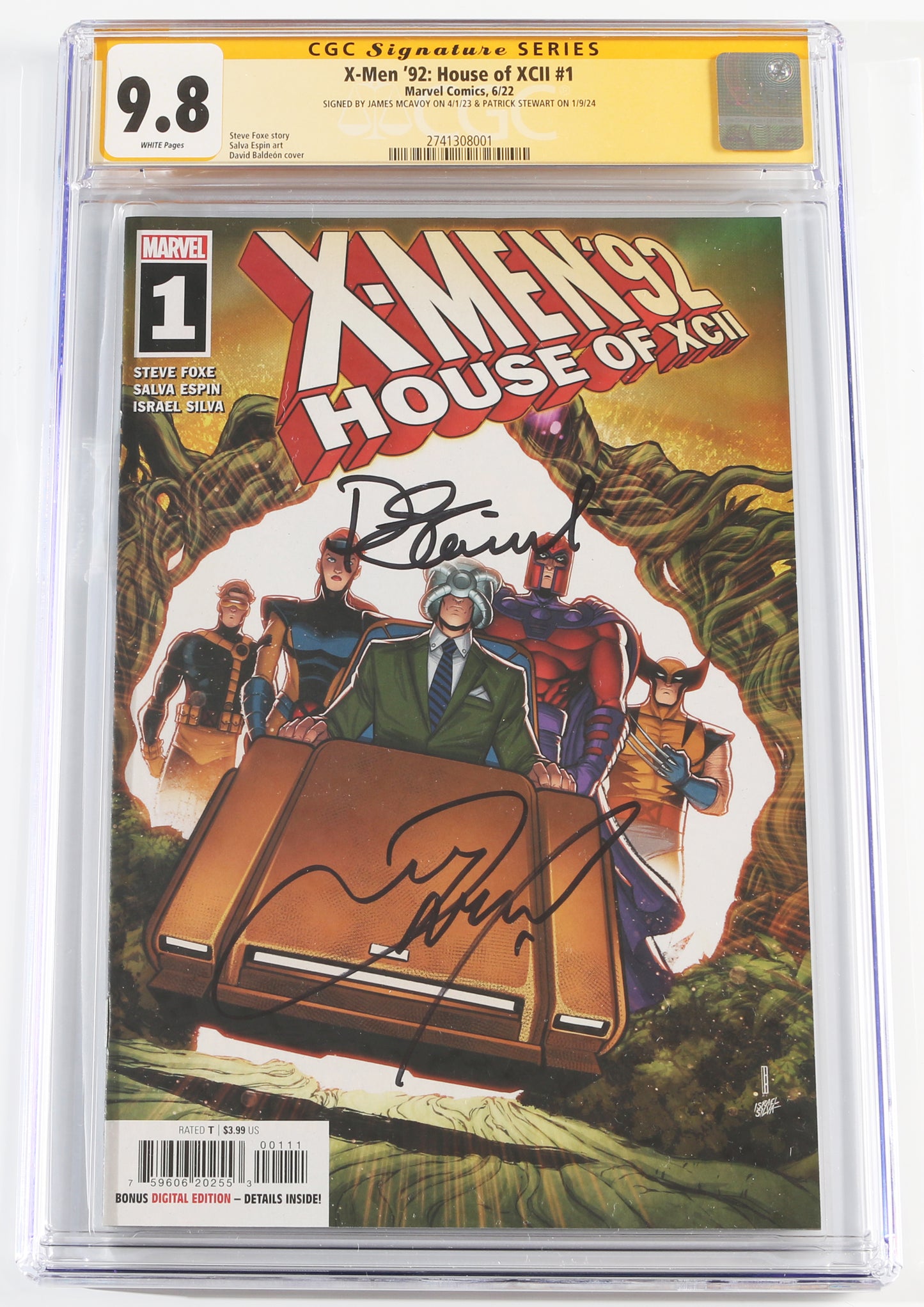 
                  
                    X-Men '92: House of XCII #1 - Signed by James McAvoy & Patrick Stewart as Professor Xavier (CGC Signature Series 9.8) 2022
                  
                
