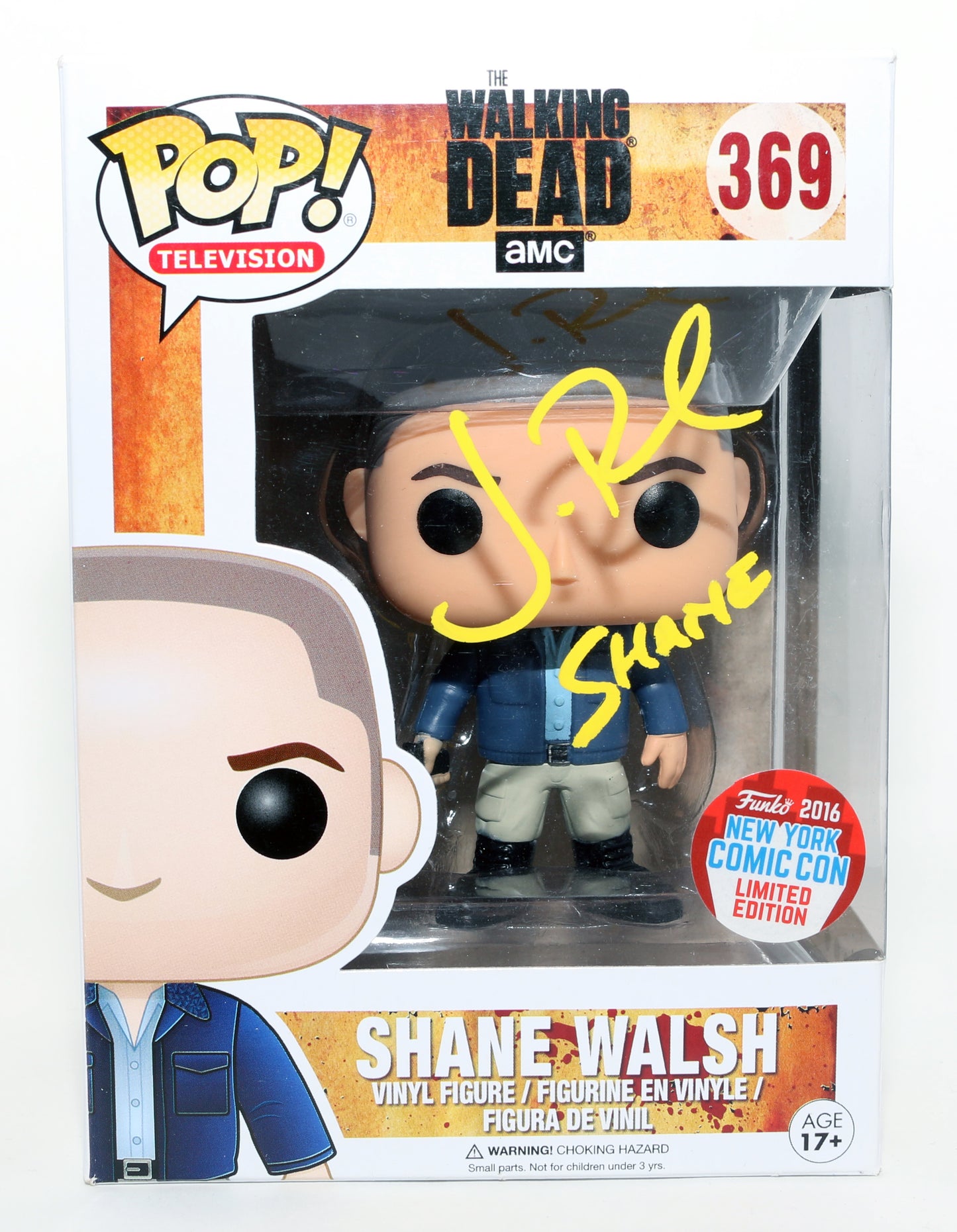 
                  
                    Jon Bernthal as Shane Walsh in The Walking Dead 2016 New York Comic Con Exclusive (JSA) Signed Funko POP! #369 with Character Name
                  
                