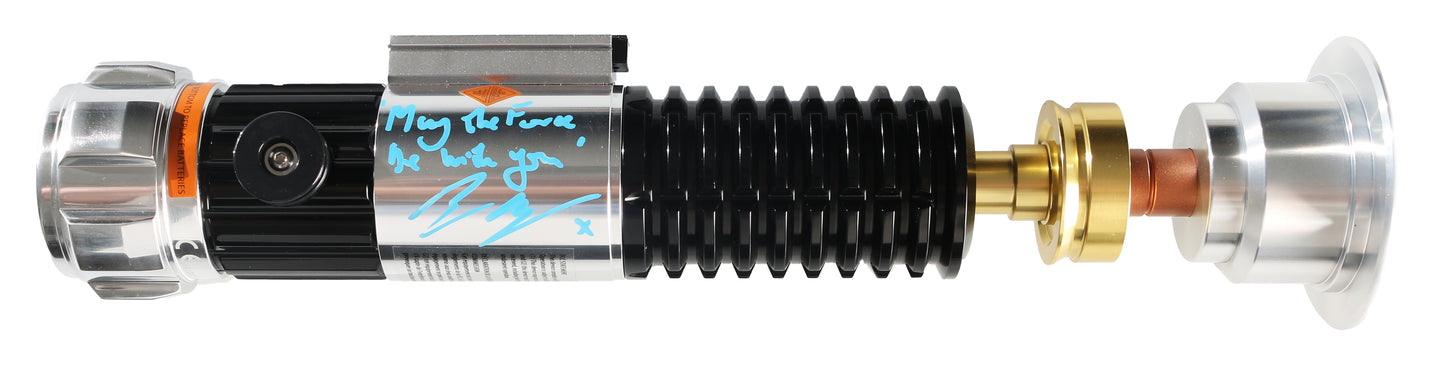 
                  
                    Anakin Skywalker & Obi-Wan from Star Wars: Revenge of the Sith 2pc Set of Galaxy's Edge Prop Replica Lightsabers (Official Pix / JSA) Signed by Hayden Christensen & Ewan McGregor with MTFBWY Quote
                  
                