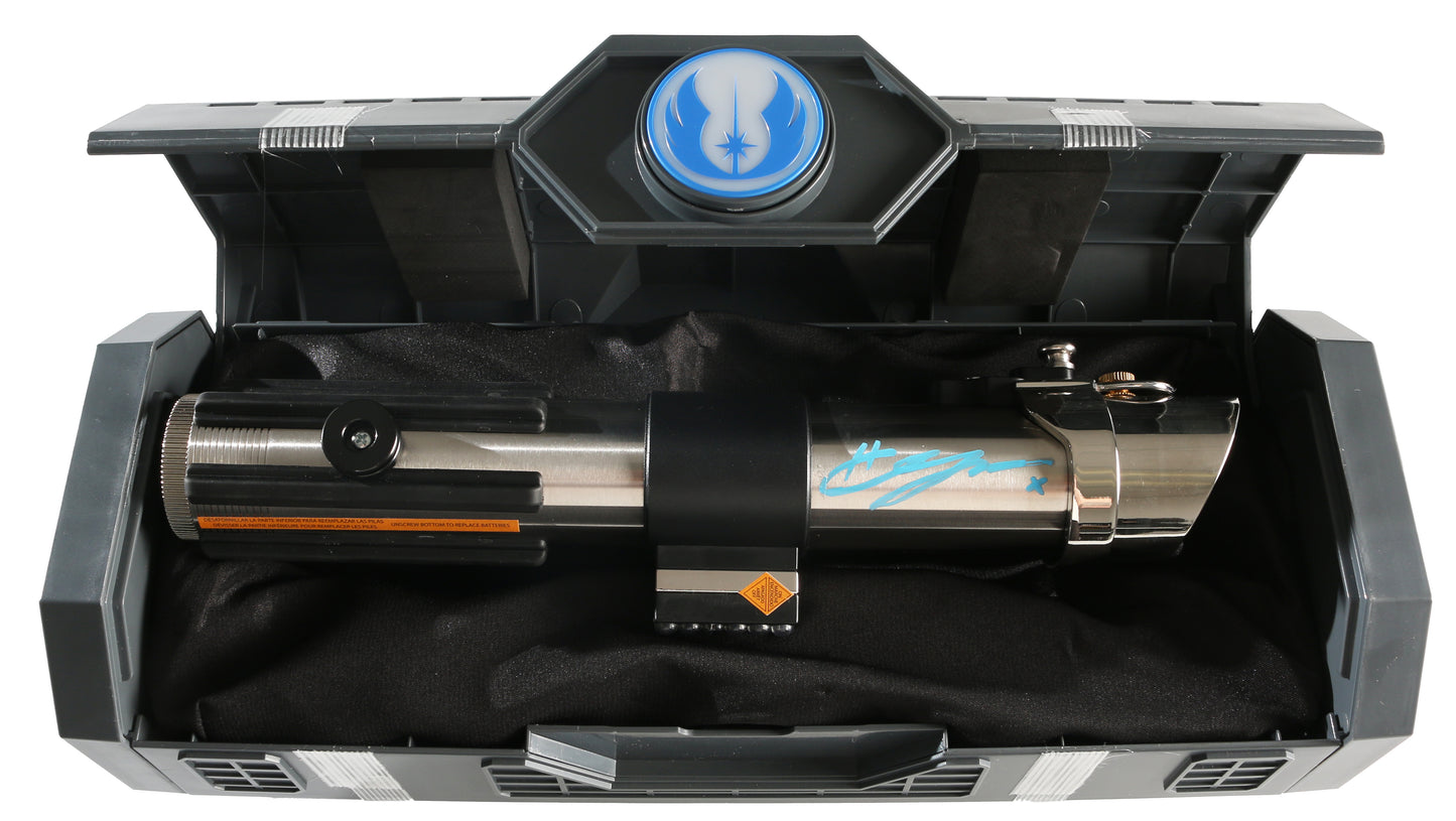 
                  
                    Anakin Skywalker & Obi-Wan from Star Wars: Revenge of the Sith 2pc Set of Galaxy's Edge Prop Replica Lightsabers (Official Pix / JSA) Signed by Hayden Christensen & Ewan McGregor with MTFBWY Quote
                  
                