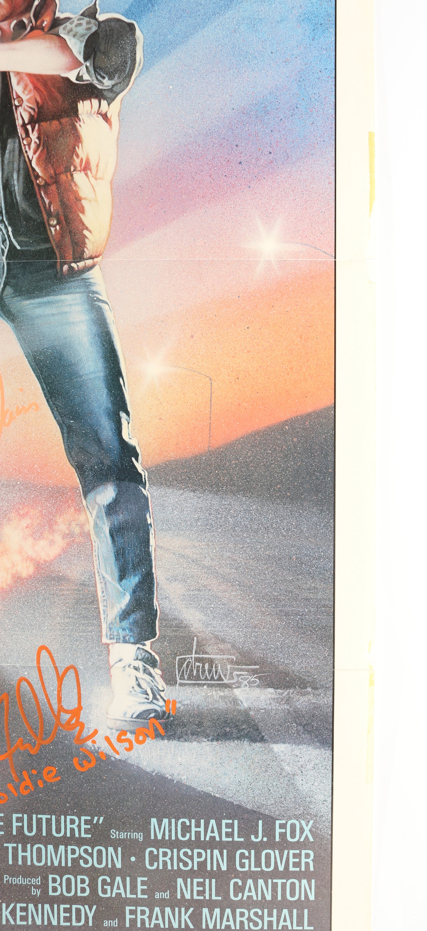 
                  
                    Back to the Future 27x41 Poster Cast Signed by Michael J. Fox, Christopher Lloyd, Tom Wilson, James Tolkan, Claudia Wells, Donald Fullilove, & Courtney Gains with Character Names
                  
                