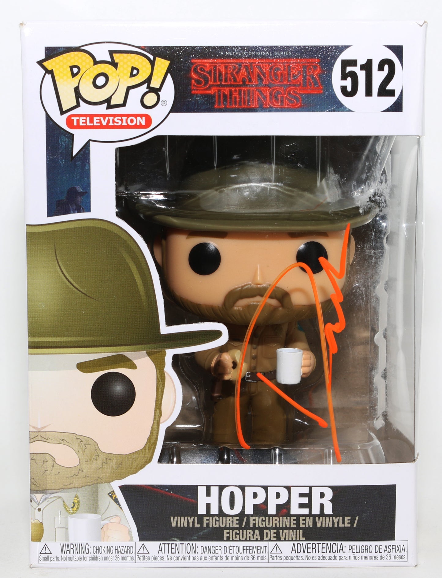 
                  
                    David Harbour as Hopper in Stranger Things Signed Funko POP! #512
                  
                