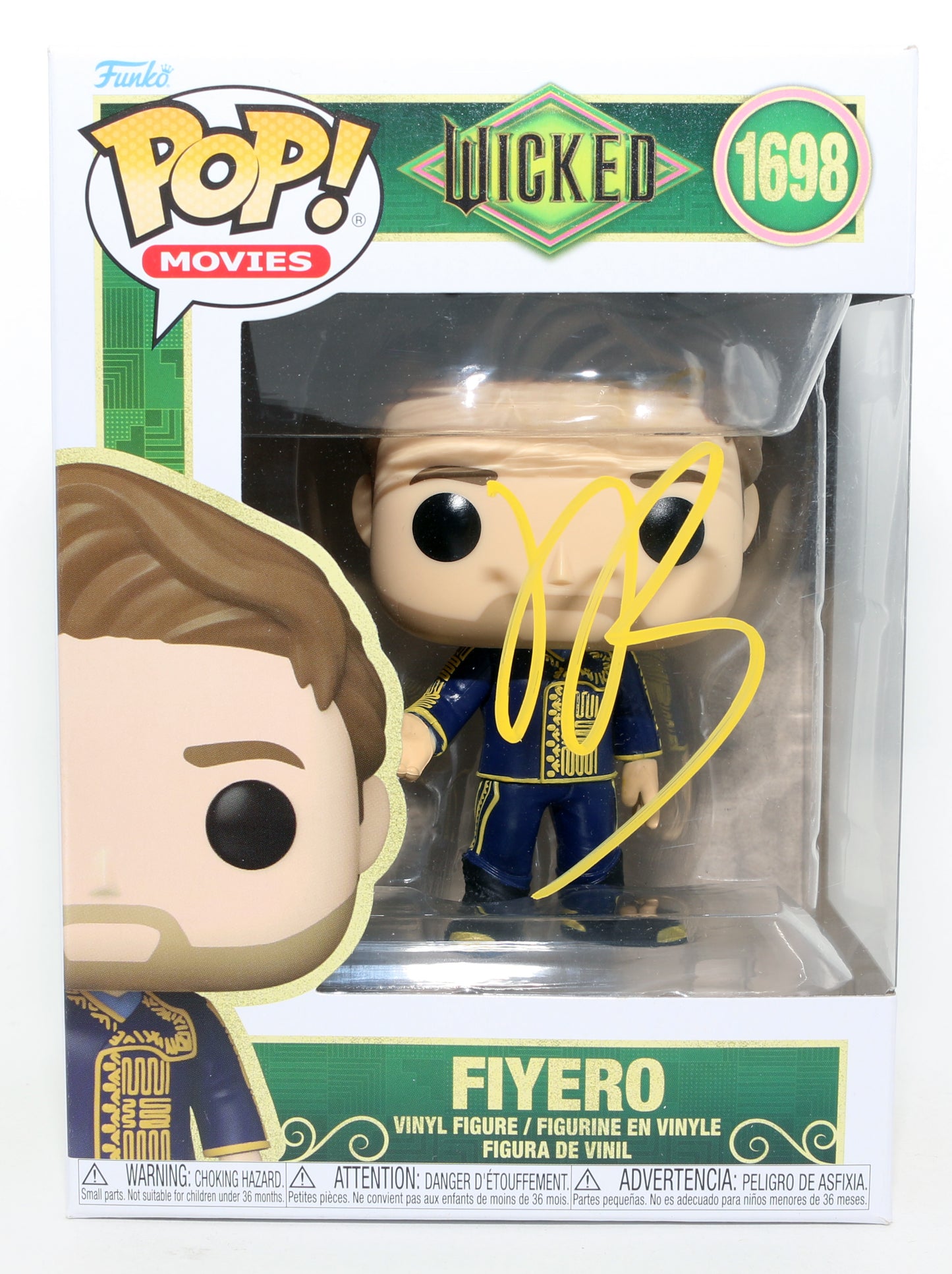 
                  
                    Jonathan Bailey as Fiyero in Wicked Signed Funko POP! #1698
                  
                