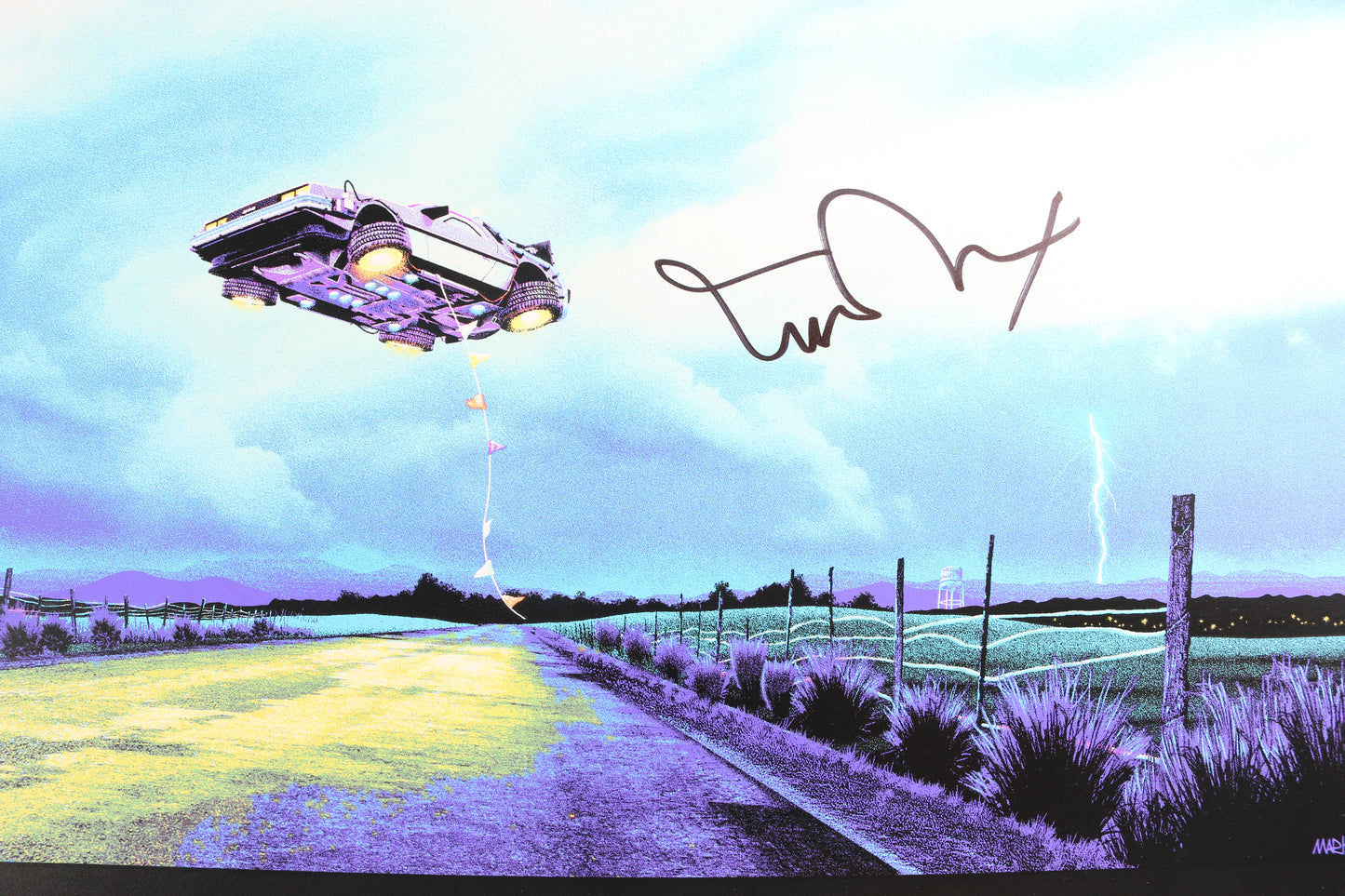 
                  
                    Michael J. Fox as Marty McFly in Back to the Future Part II (Official Pix) Signed 12x36 Limited Edition #128/175 Mark Englert Screen Print
                  
                