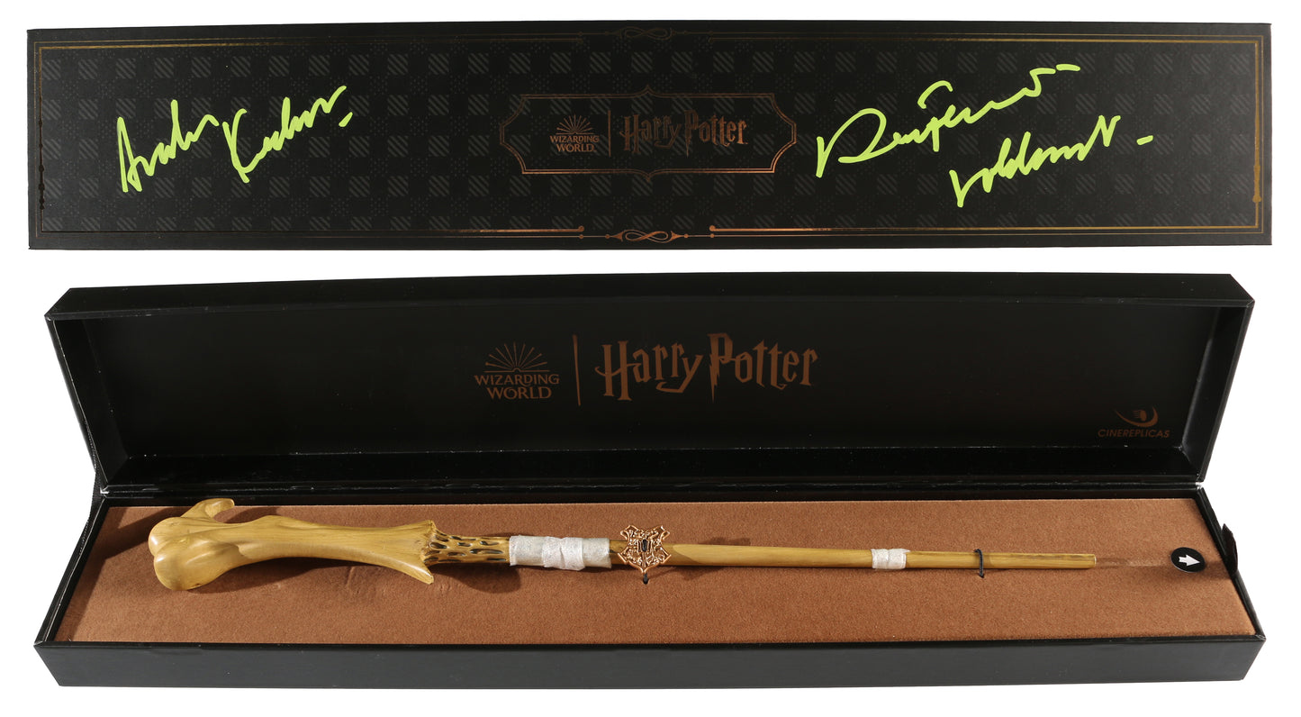 
                  
                    Ralph Fiennes as Lord Voldemort in Harry Potter & the Deathly Hallows – Part 2 Signed Prop Replica Wizarding World Wand with Character Name & Quote
                  
                
