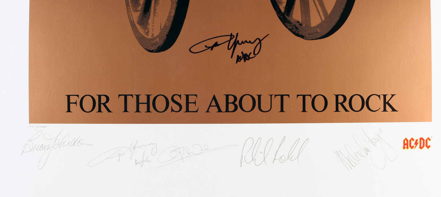 
                  
                    Angus Young Guitarist of AC/DC Signed 22x28 LE 251 / 2500 'For Those About To Rock' Poster
                  
                