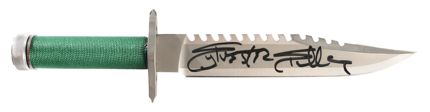 
                  
                    Sylvester Stallone as John Rambo in Rambo: First Blood Signed Prop Replica Knife
                  
                