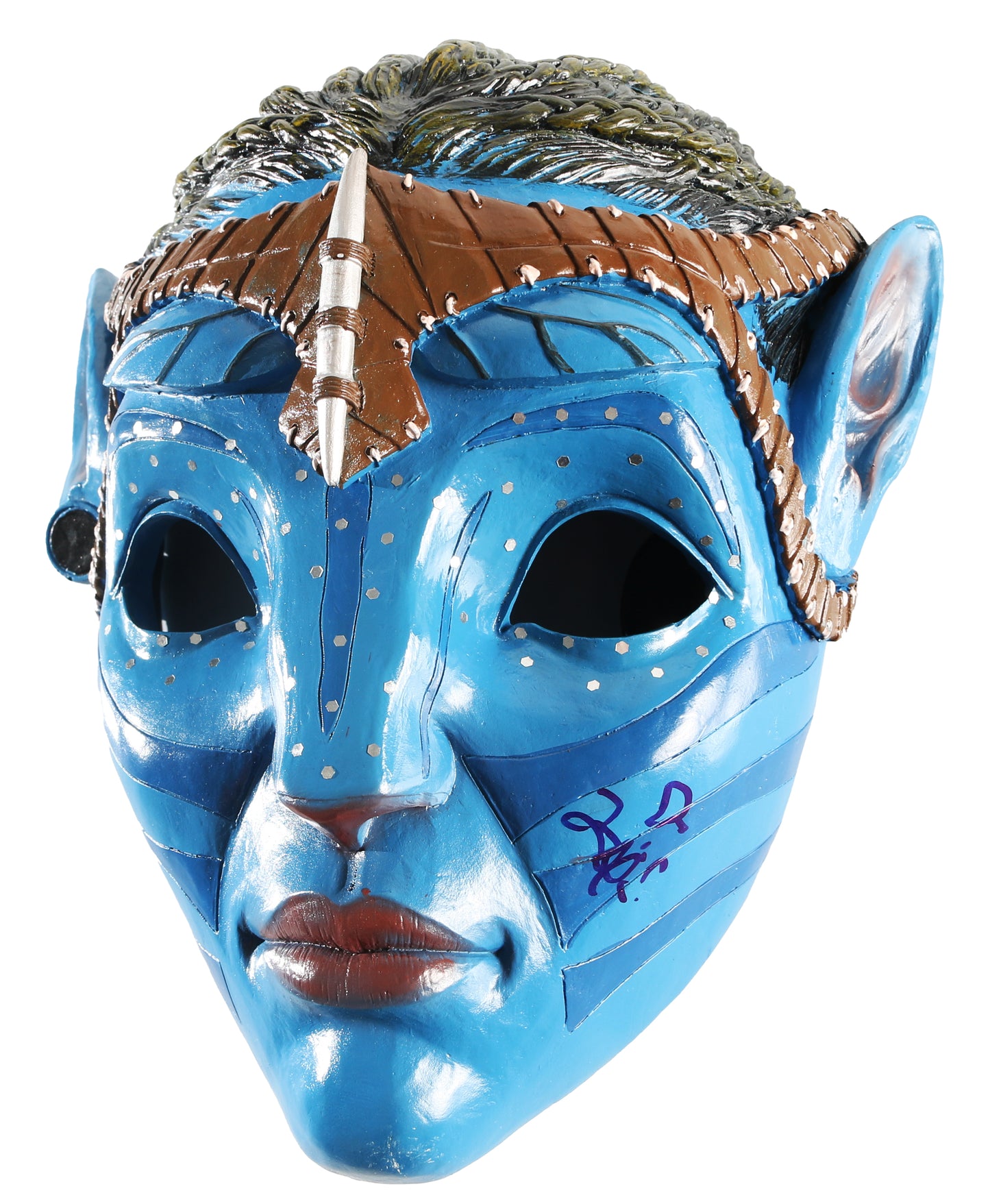
                  
                    Zoe Saldaña as Neytiri in James Cameron's Avatar Signed Prop Replica Mask
                  
                