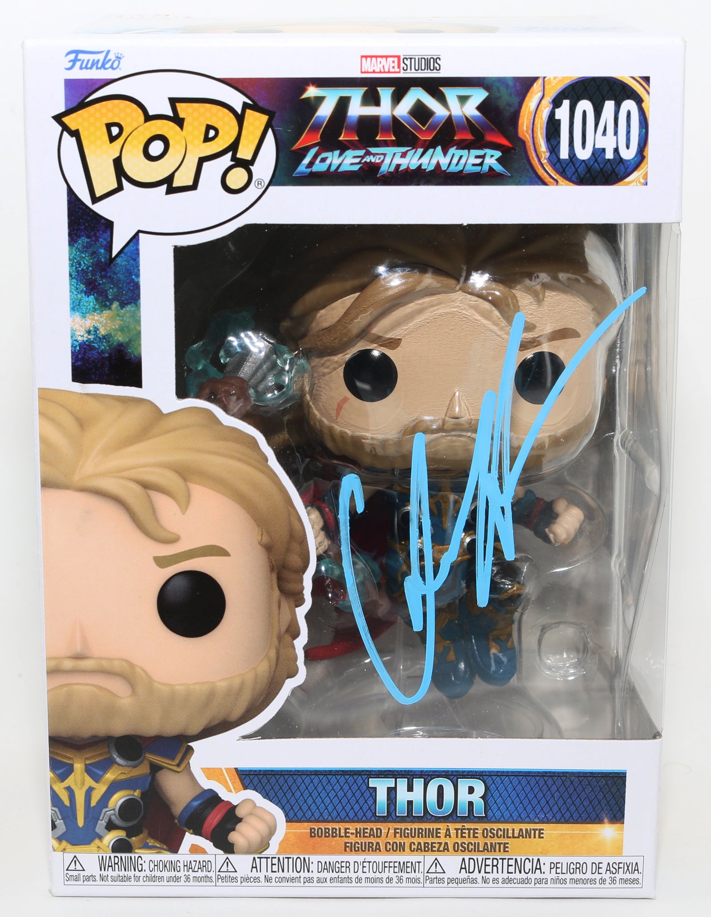 
                  
                    Chris Hemsworth as Thor in Thor: Love and Thunder Signed Funko POP! #1040
                  
                