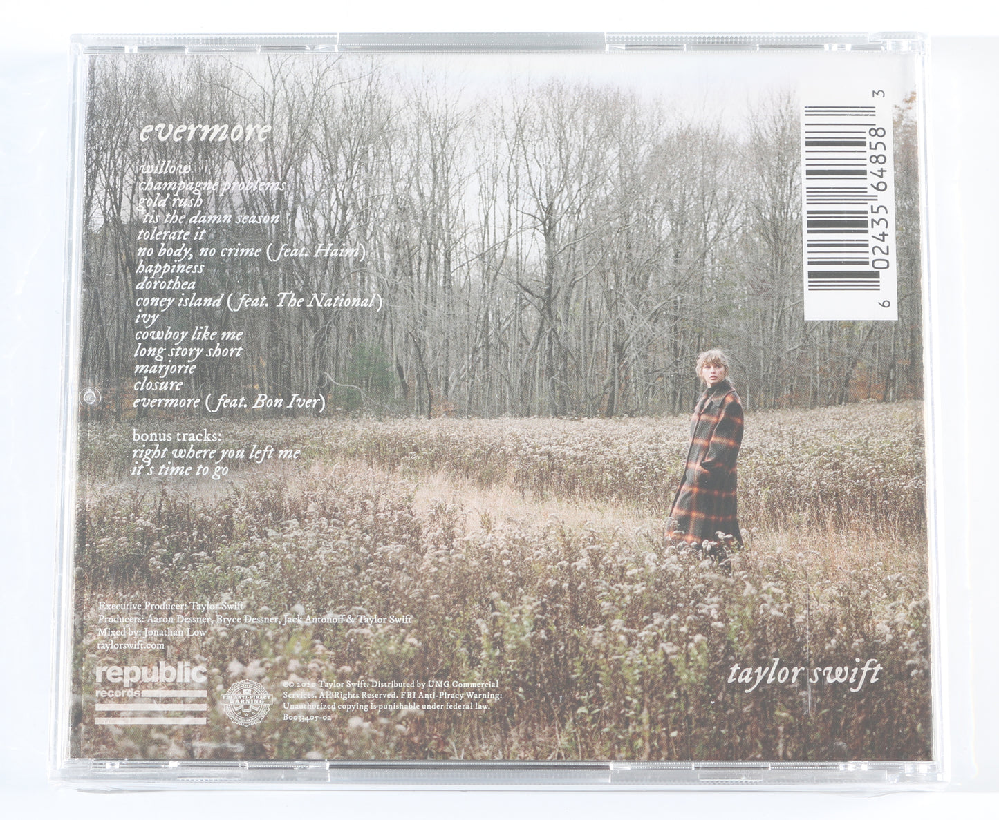 
                  
                    Taylor Swift: Evermore Album Sealed CD Cover Signed by Taylor Swift
                  
                