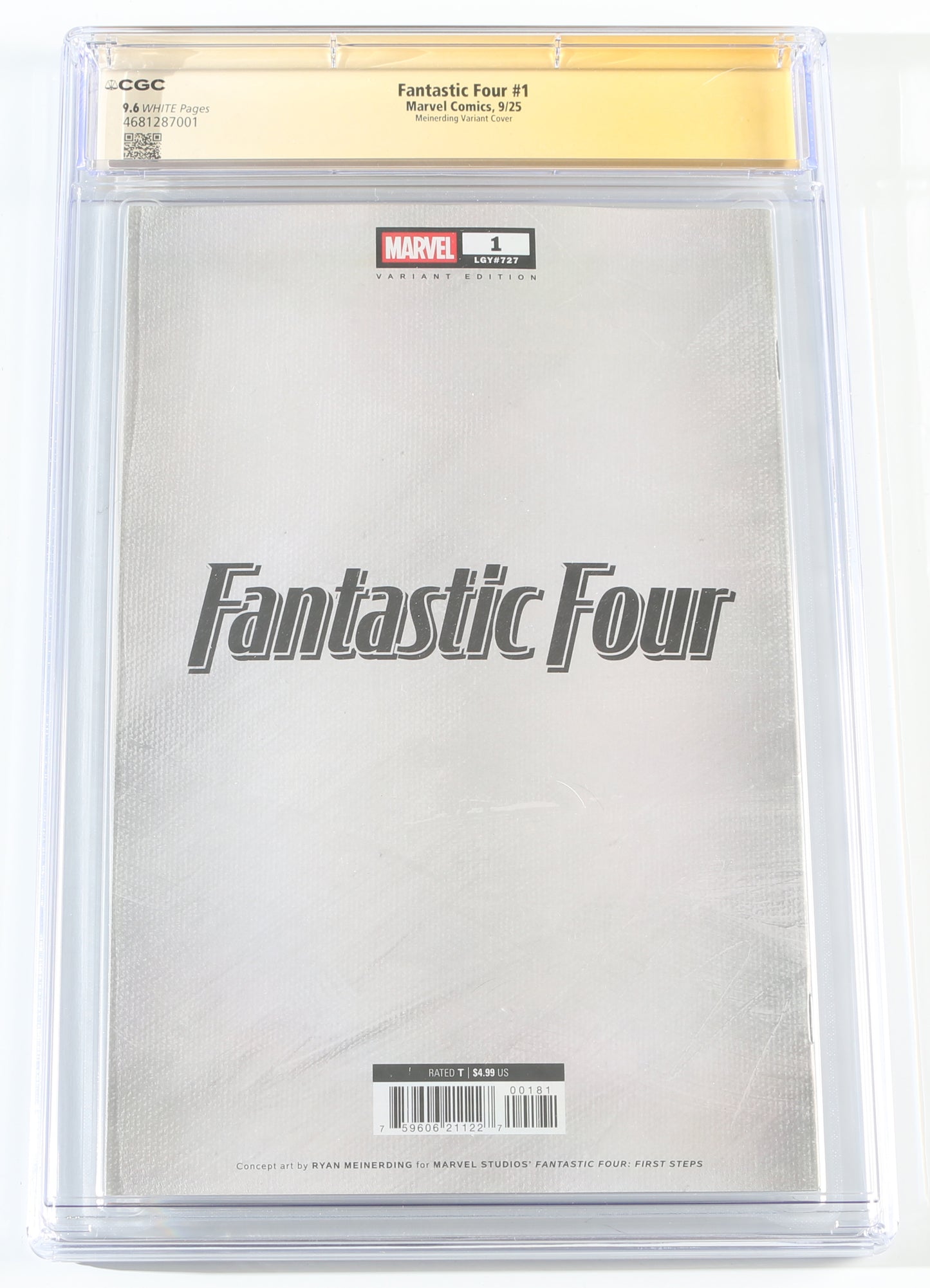 
                  
                    Fantastic Four #1 Ryan Meinerding Variant Cover - Joseph Quinn as Johnny Storm / Human Torch in The Fantastic Four: First Steps (CGC Signature Series 9.6) 2025
                  
                