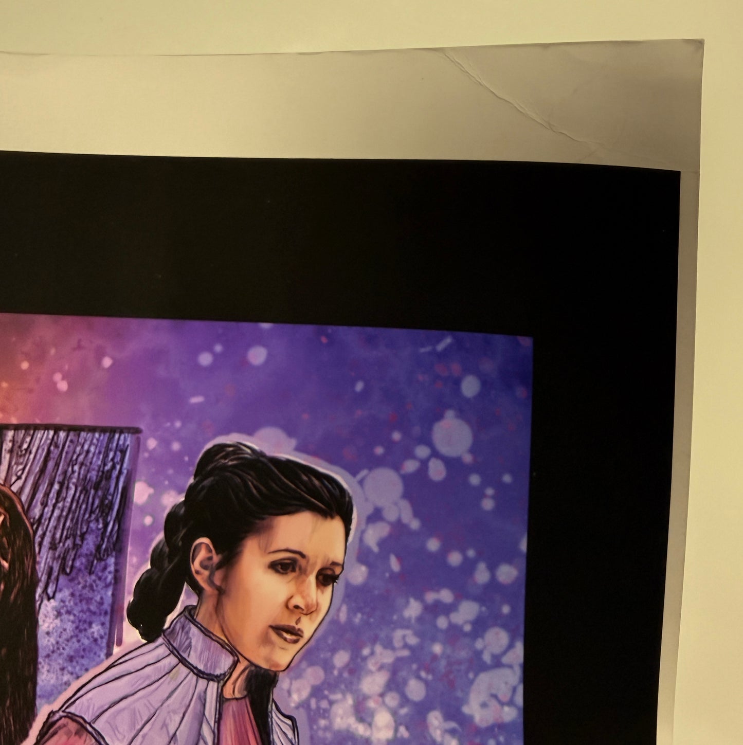 
                  
                    Carrie Fisher as Princess Leia in the Star Wars Original Trilogy (Official Pix) Signed 17x22 Jason Palmer Art Print with Rare Character Name
                  
                