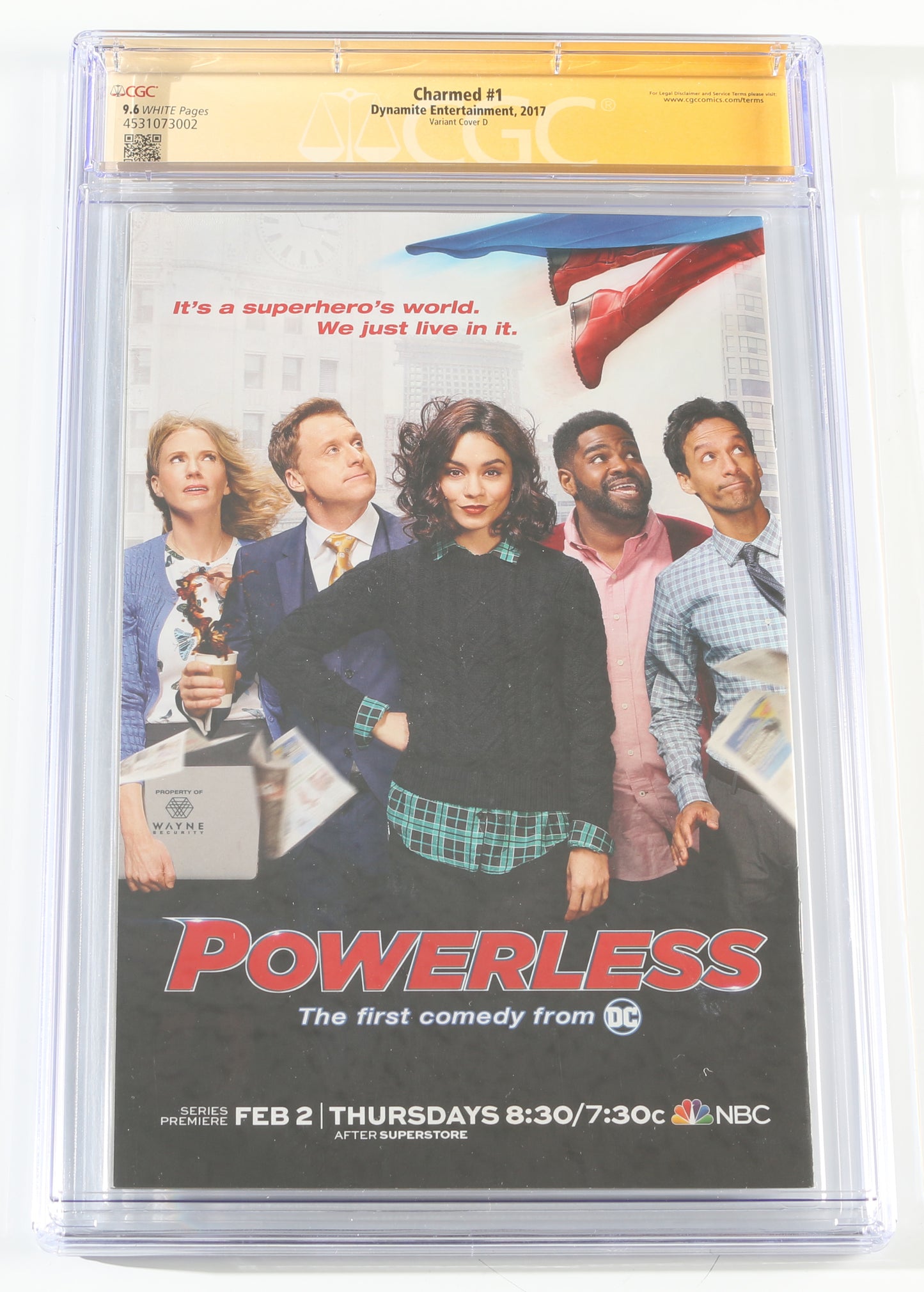 
                  
                    Charmed #1 Variant Cover D - Rose McGowan as Paige Matthews in Charmed (CGC Signature Series 9.6) 2017
                  
                