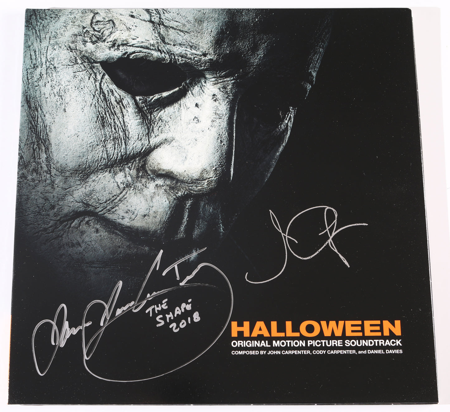 
                  
                    James Jude Courtney as Michael Myers / The Shape & John Carpenter Creator / Composter of Halloween Signed 12" Vinyl Record Soundtrack
                  
                