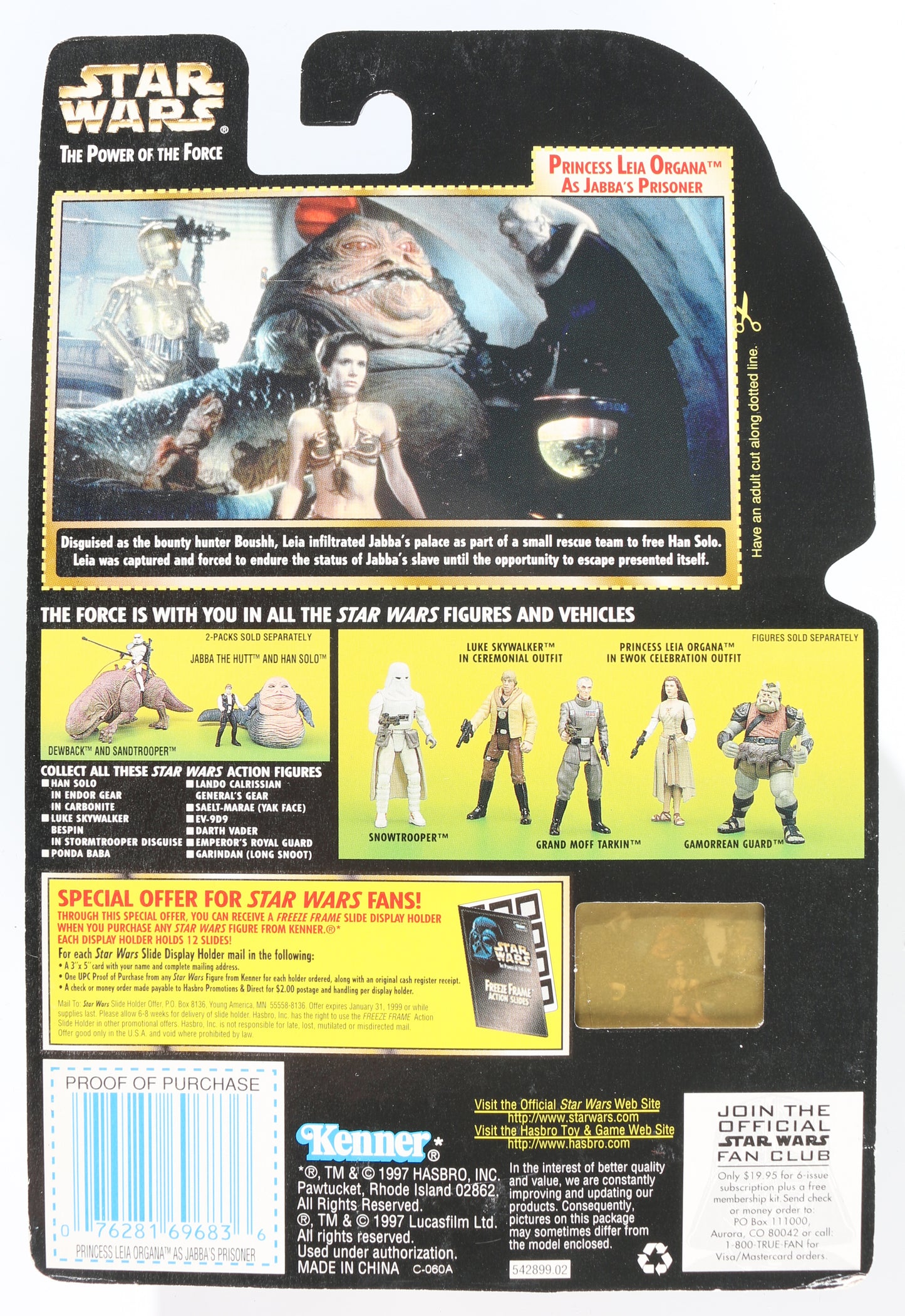
                  
                    Carrie Fisher as Slave Princess Leia in Star Wars: Return of the Jedi Signed Kenner Power of the Force Action Figure
                  
                