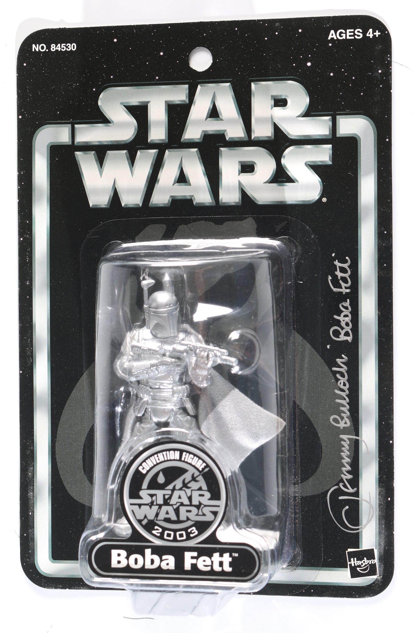 
                  
                    Jeremy Bulloch as Boba Fett in Star Wars: The Empire Strikes Back Signed Hasbro 2003 Convention Action Figure with Character Name
                  
                