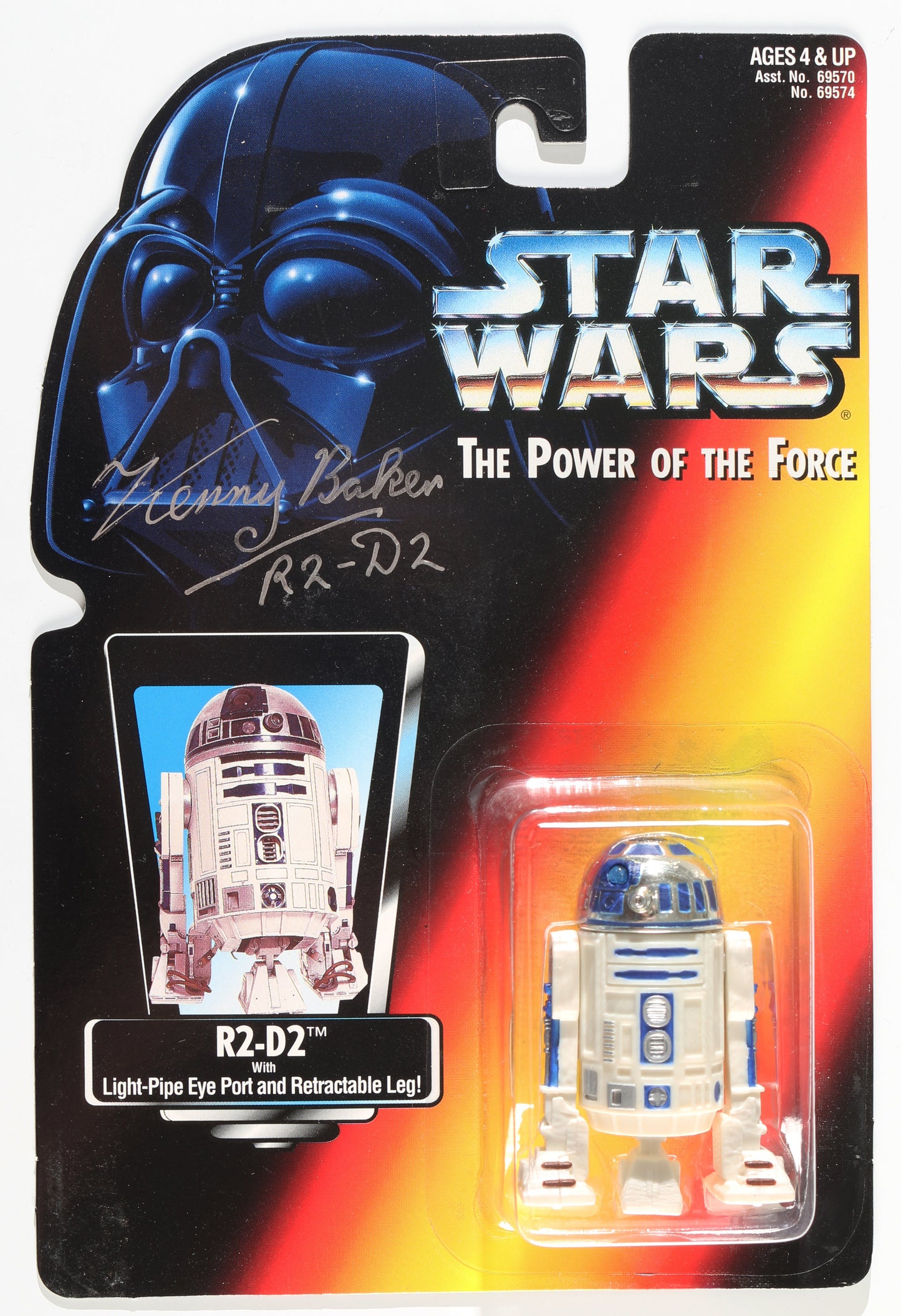 
                  
                    Kenny Baker as R2-D2 in Star Wars: A New Hope Signed Kenner Power of the Force Action Figure with Character Name
                  
                