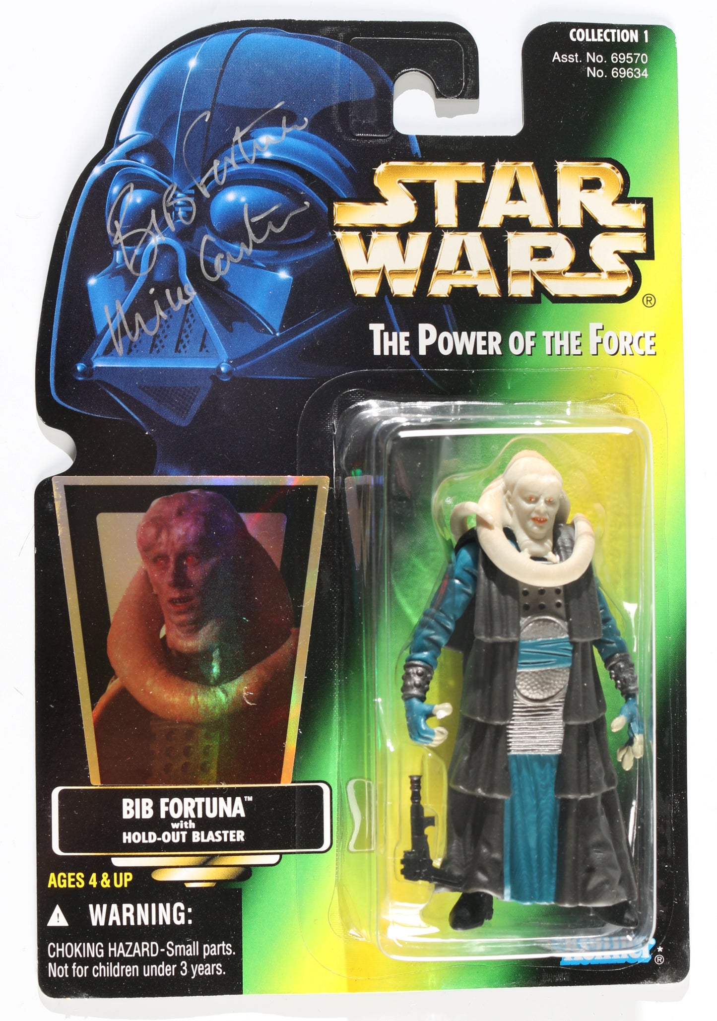 
                  
                    Michael Carter as Bib Fortuna from Star Wars: Return of the Jedi Signed Kenner Power of the Force Action Figure with Character Name
                  
                