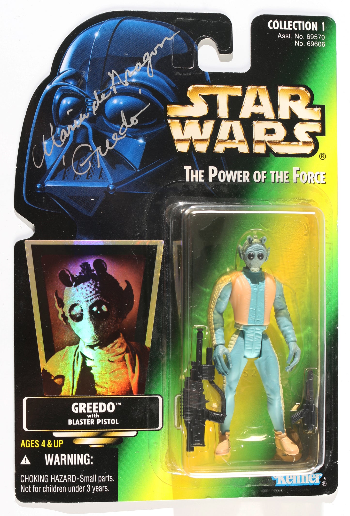 
                  
                    Maria De Aragon as Greedo in Star Wars: A New Hope Signed Kenner Power of the Force Action Figure with Character Name
                  
                