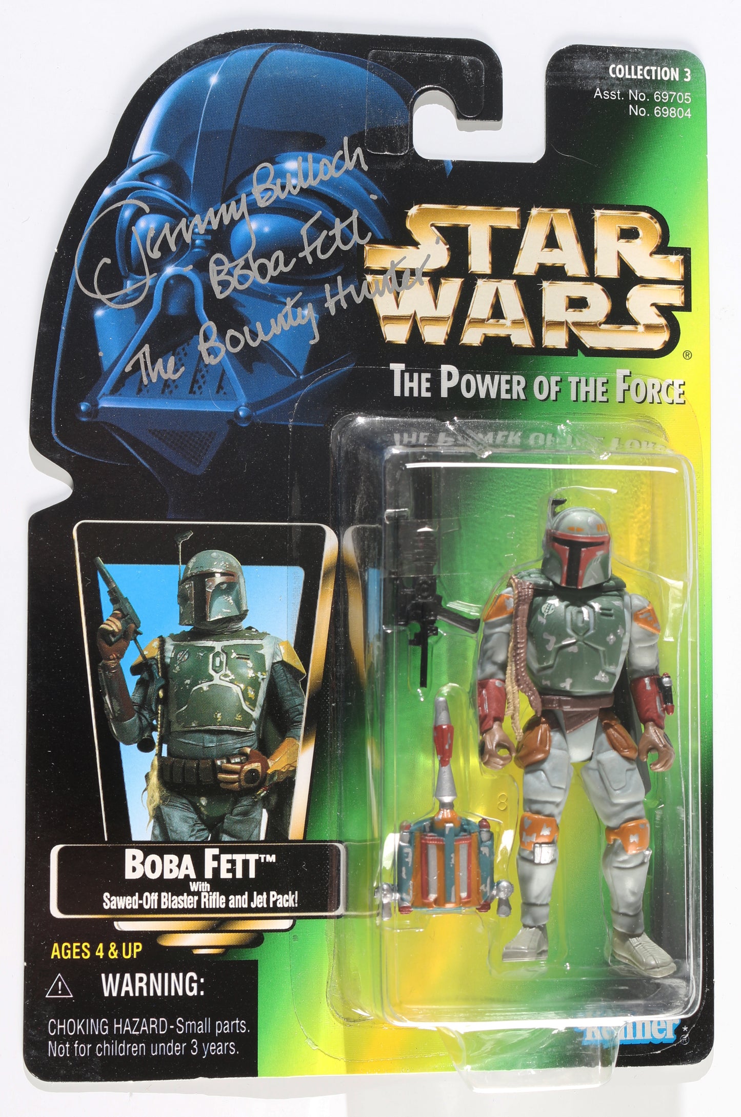 
                  
                    Jeremy Bulloch as Boba Fett in Star Wars: The Empire Strikes Back Signed Kenner Power of the Force Action Figure with Character Name
                  
                