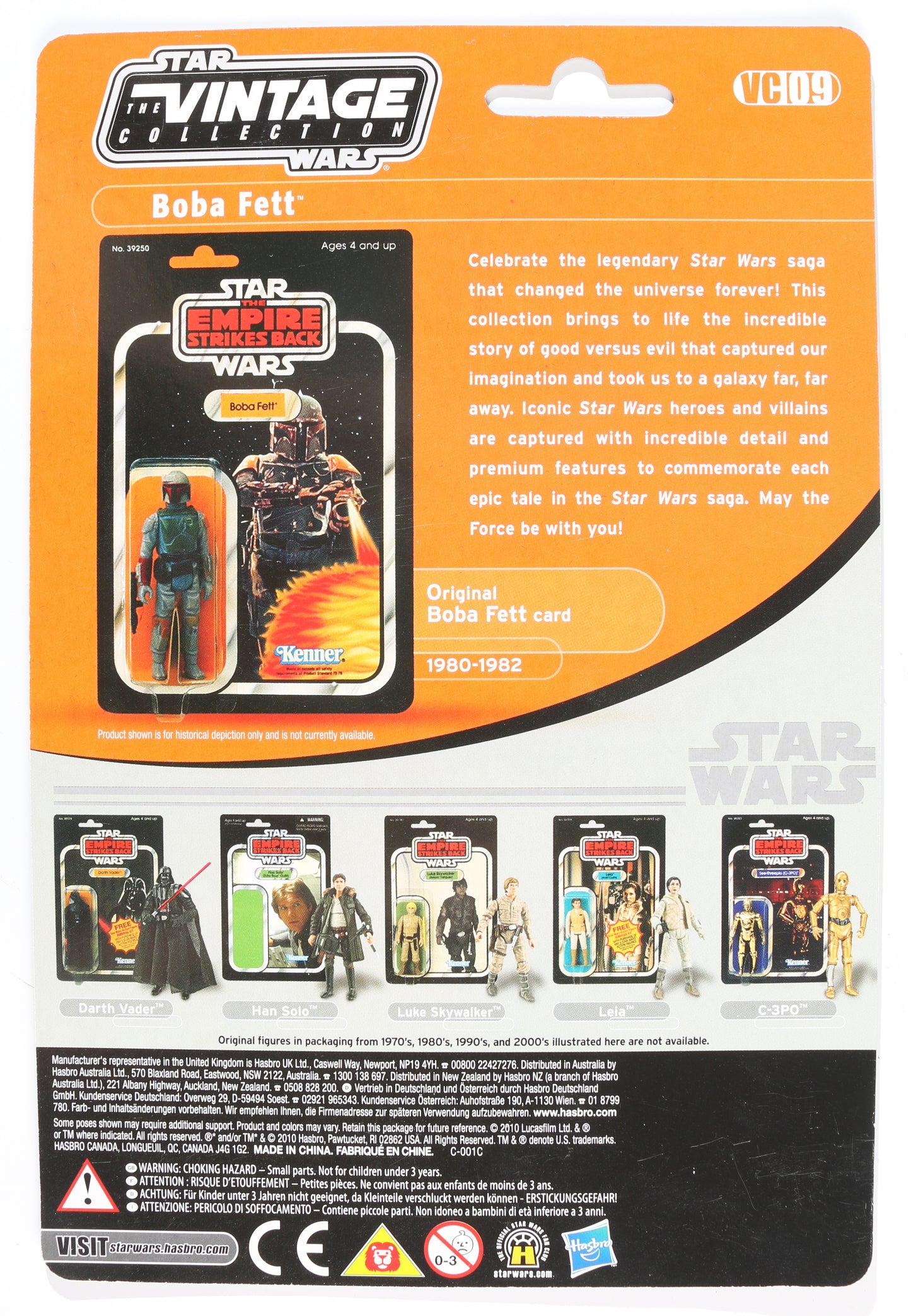 
                  
                    Jeremy Bulloch as Boba Fett in Star Wars: The Empire Strikes Back Signed Kenner Hasbro Vintage Action Figure Reproduction Cardback with Character Name
                  
                