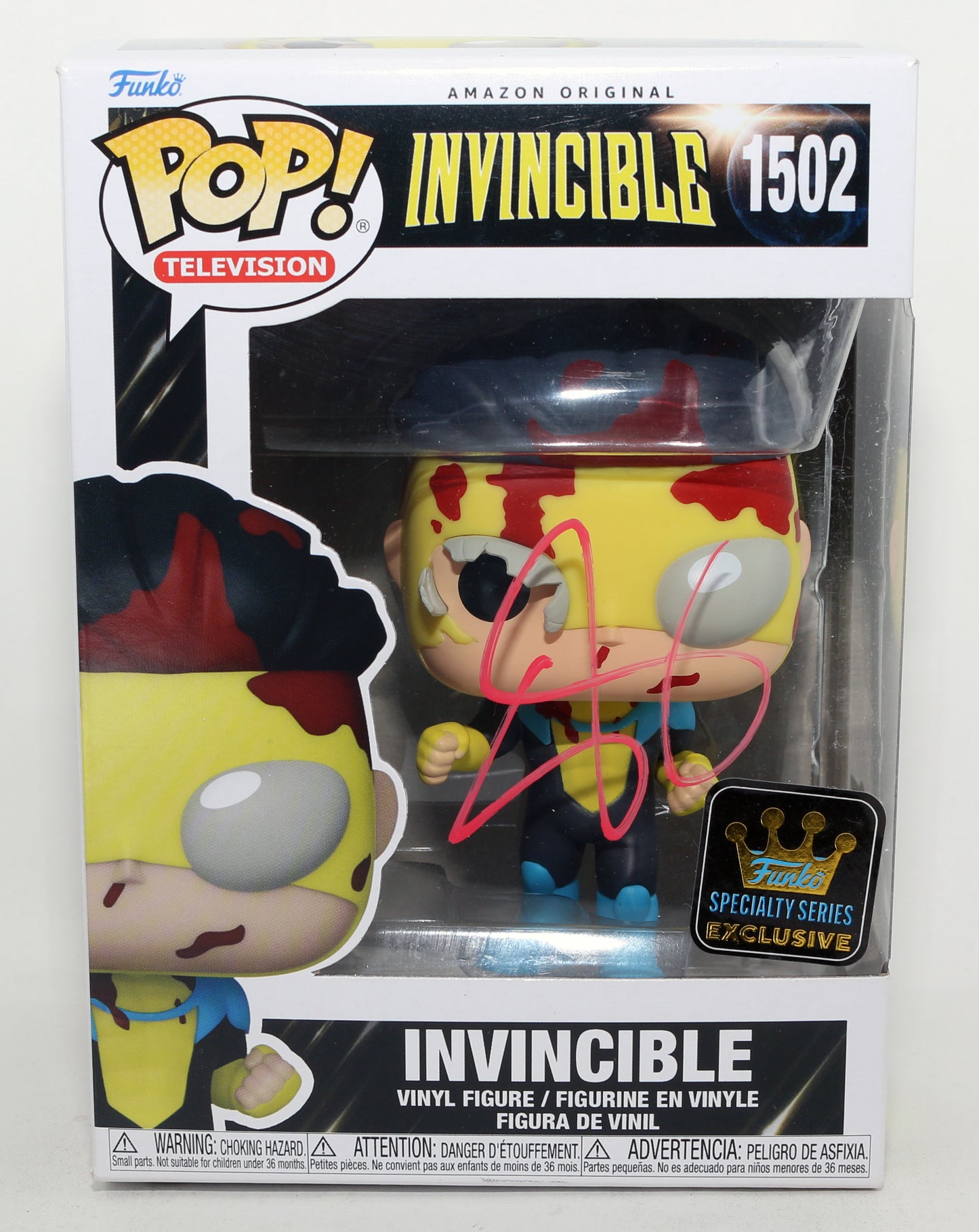 
                  
                    Steven Yeun as Invincible in Invincible Specialty Series Exclusive (Beckett) Signed Funko POP! #1502
                  
                