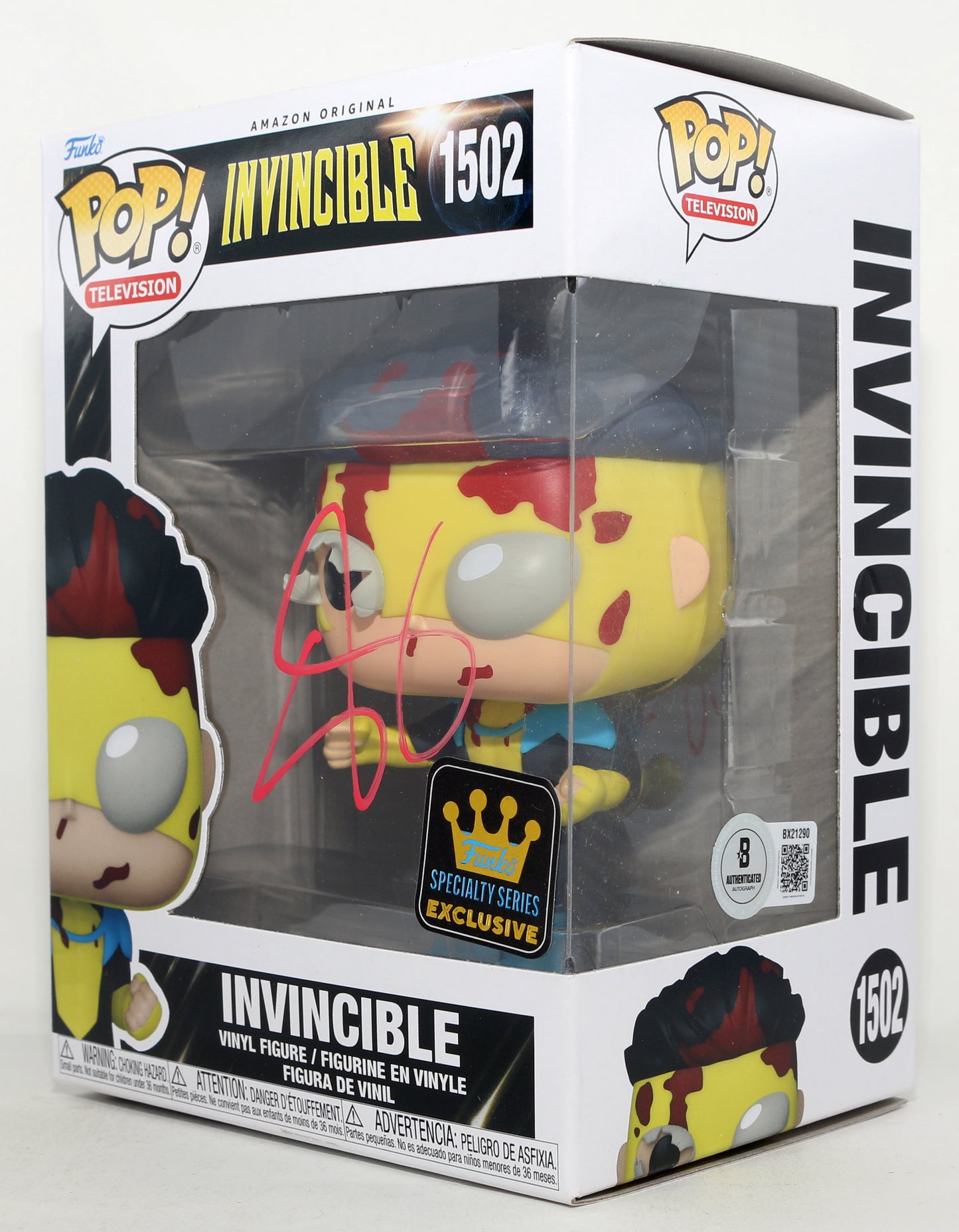 
                  
                    Steven Yeun as Invincible in Invincible Specialty Series Exclusive (Beckett) Signed Funko POP! #1502
                  
                