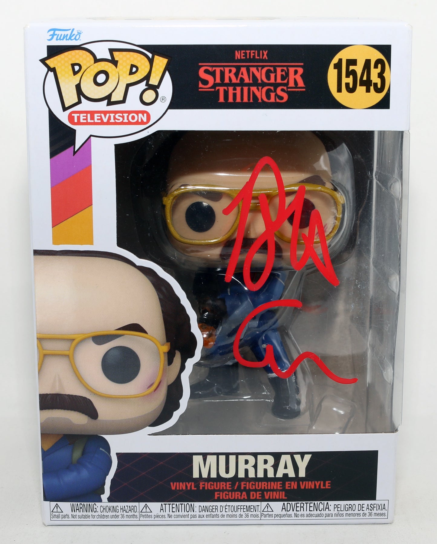 
                  
                    Brett Gelman as Murray in Stranger Things (Beckett) Signed Funko POP! #1543
                  
                
