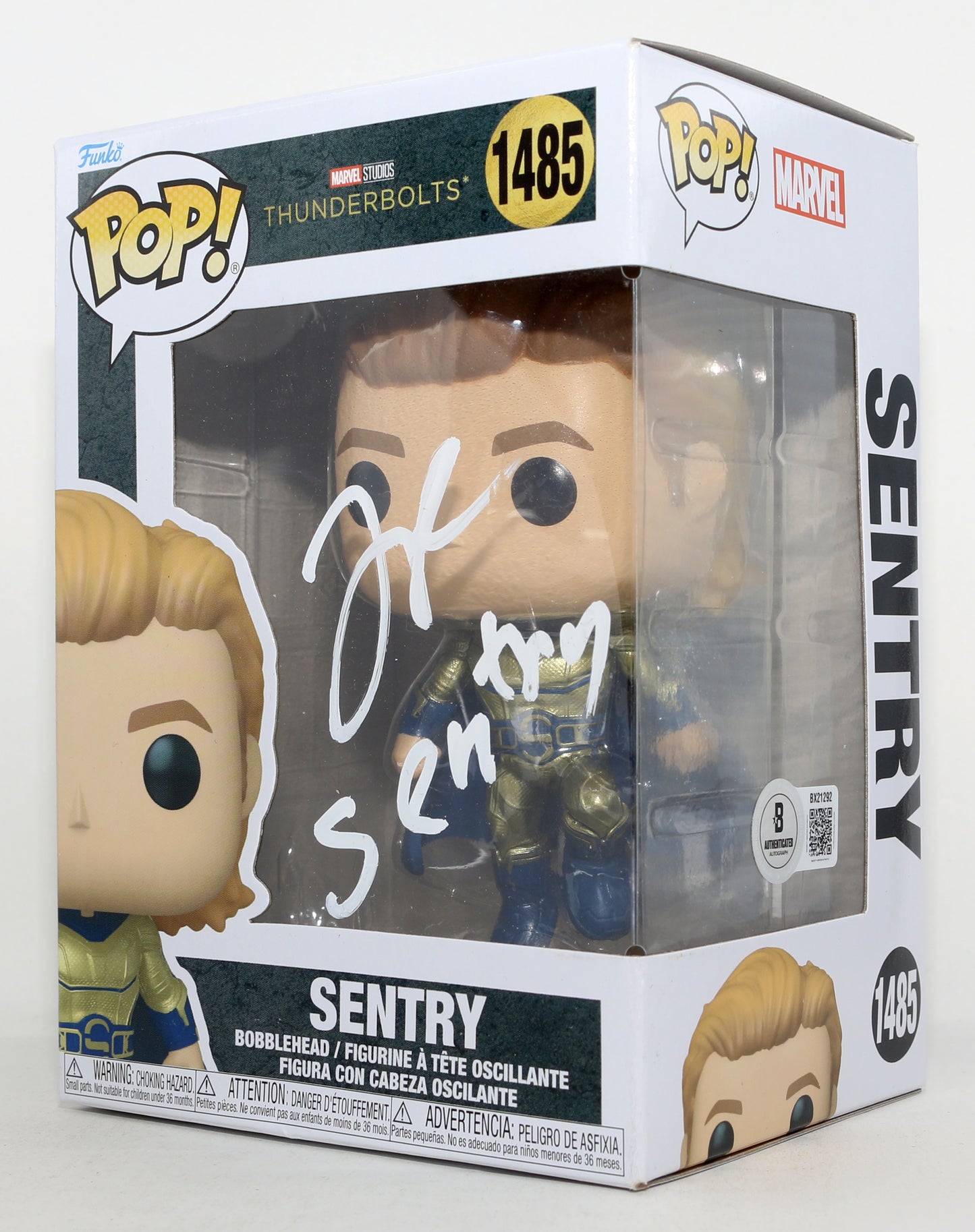 
                  
                    Lewis Pullman as Sentry in Thunderbolts* / The New Avengers (Beckett) Signed Funko POP! #1485 with Character Name
                  
                