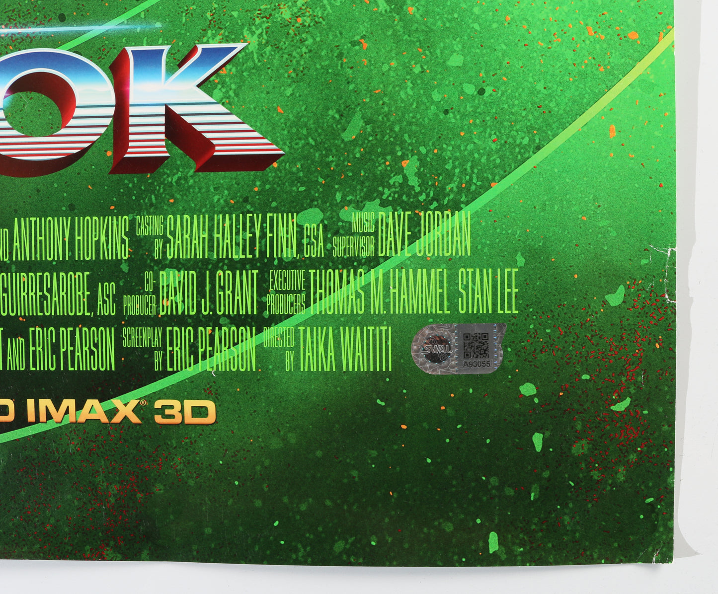 
                  
                    Thor: Ragnarok 27x40 Poster (SWAU) Cast Signed by Chris Hemsworth, Tom Hiddleston, Idris Elba, Mark Ruffalo, Taika Waititi, & Anthony Hopkins with Character Names
                  
                