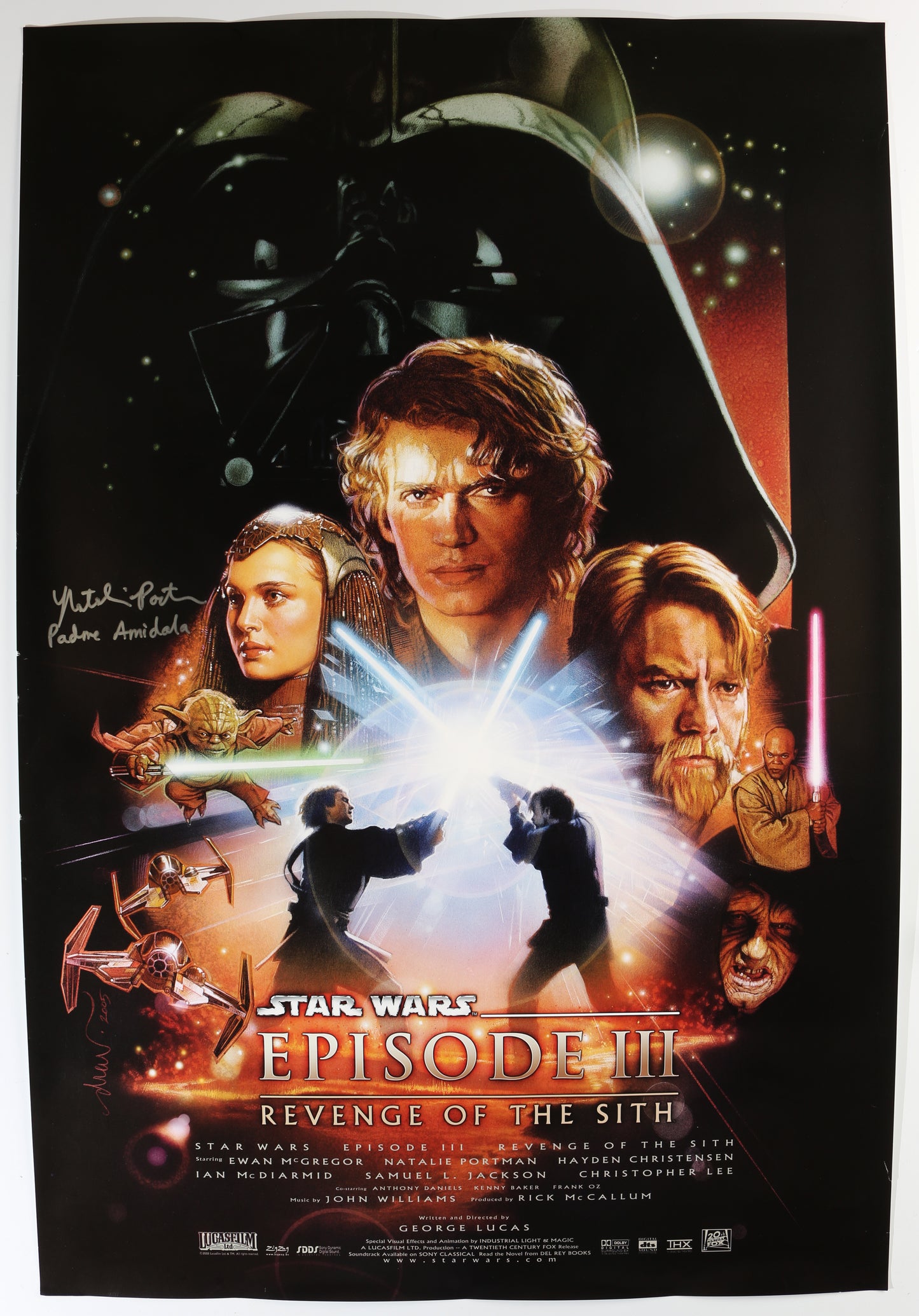 
                  
                    Natalie Portman as Padme Amidala in Star Wars Episode III: Revenge of the Sith (SWAU) Signed 27x40 Poster with Character Name
                  
                