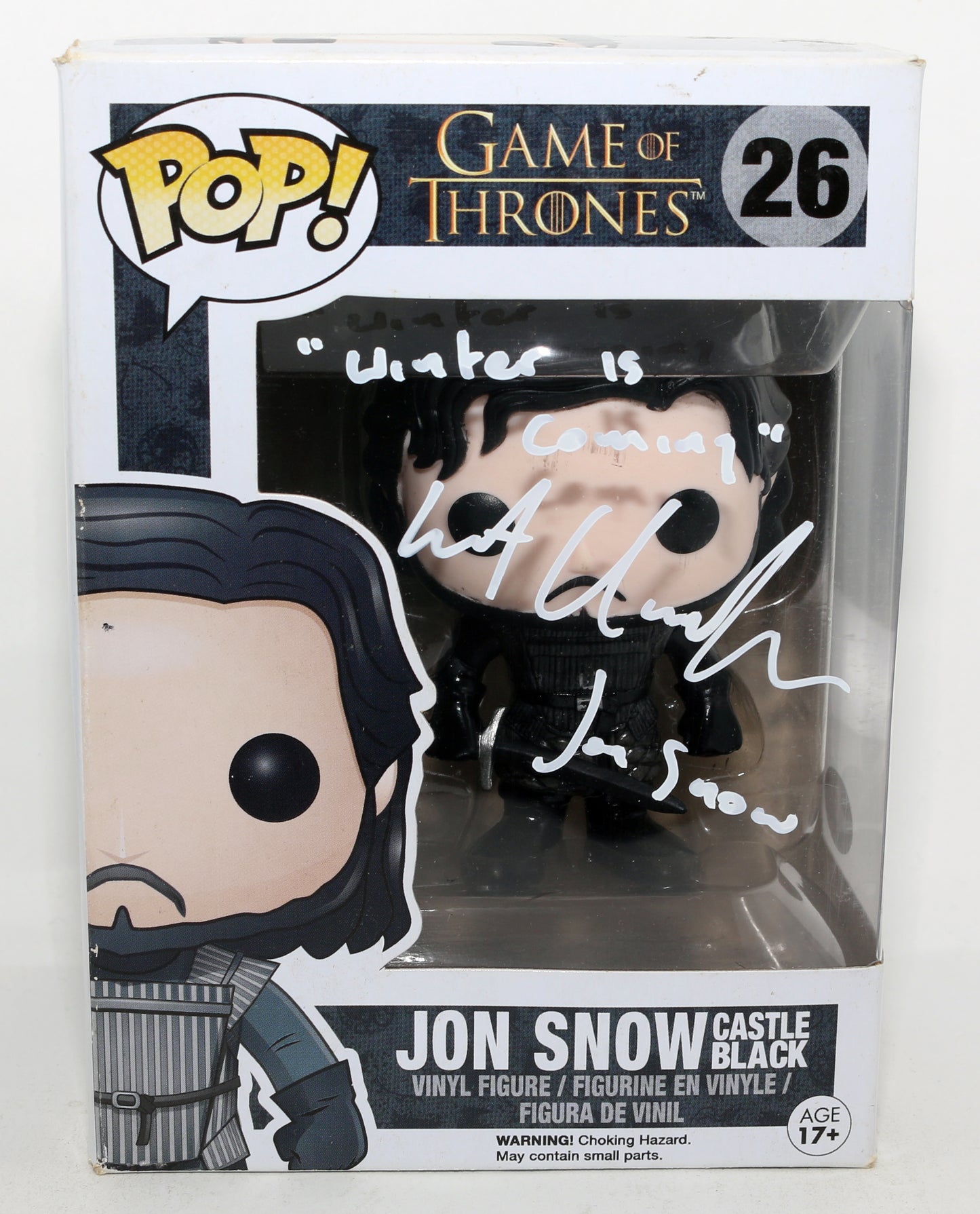 
                  
                    Kit Harington as Jon Snow in Game of Thrones (JSA Witnessed) Signed Funko POP! #26 with Character Name & Quote
                  
                