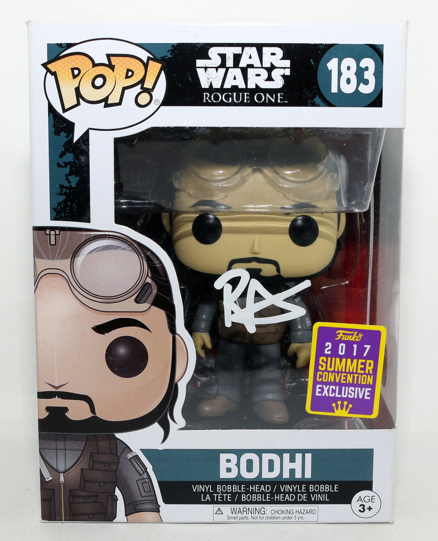 
                  
                    Riz Ahmed as Bodhi Rook in Rogue One: A Star Wars Story 2017 Summer Convention Exclusive (SWAU) Signed Funko POP! #183
                  
                