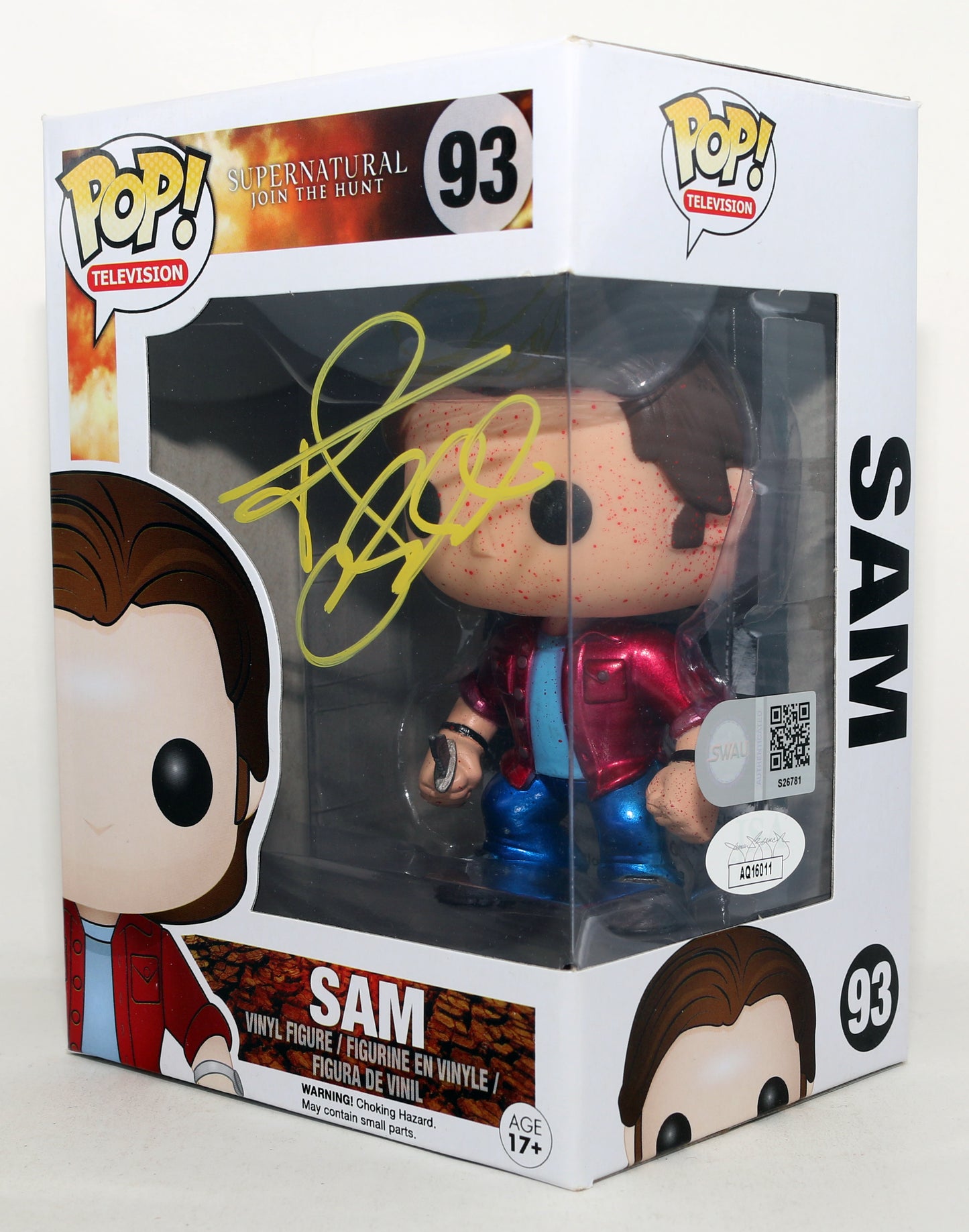
                  
                    Jared Padelecki as Sam Winchester in Supernatural (SWAU / JSA) Signed Funko POP! #93
                  
                