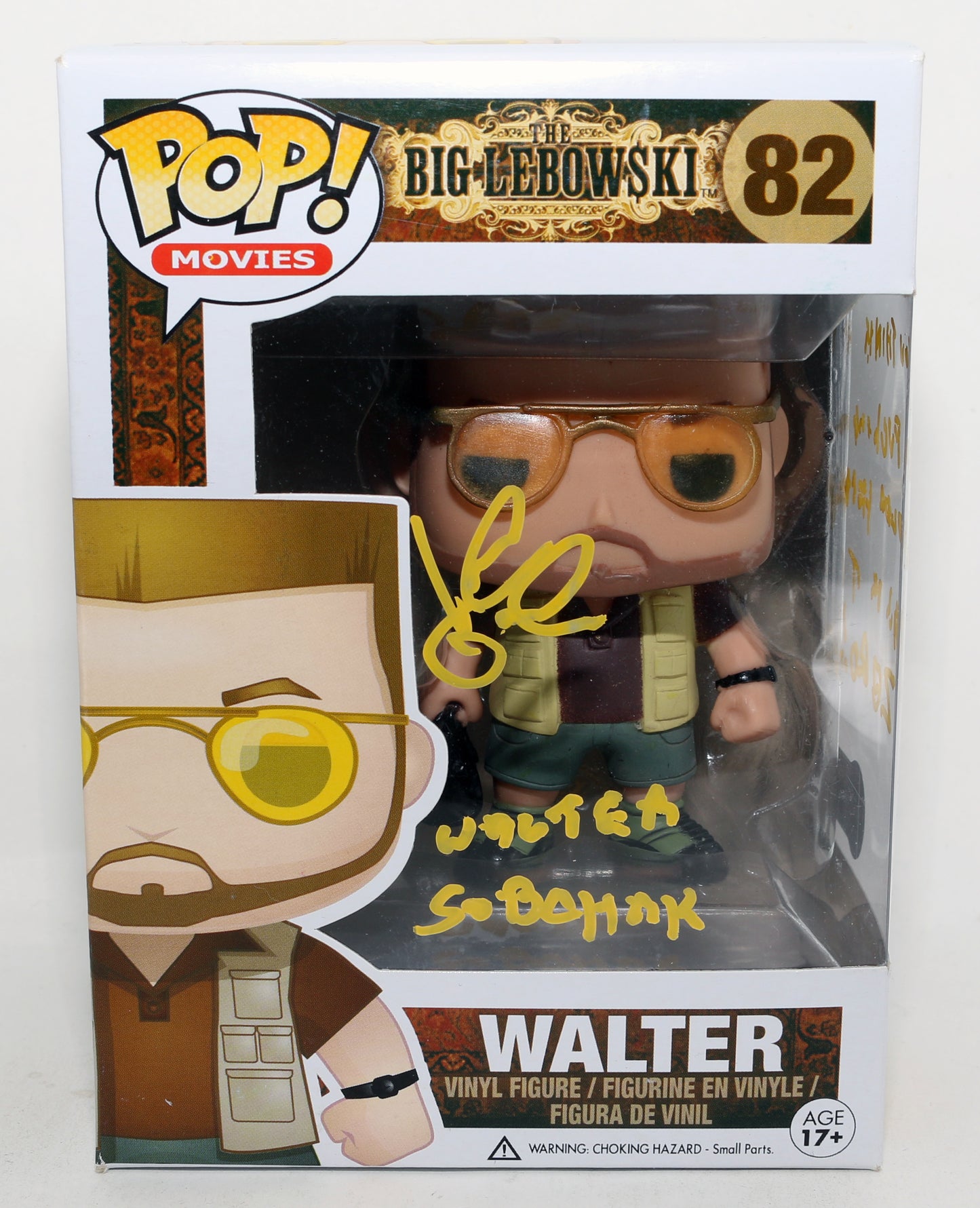 
                  
                    John Goodman as Walter Sobchack in The Big Lebowski Signed Funko POP! #82 with Character Name & Quote
                  
                
