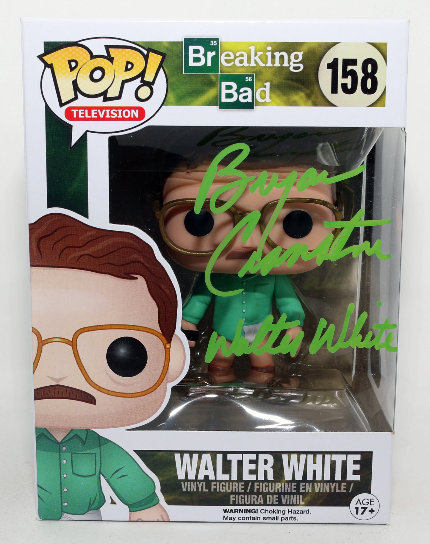 
                  
                    Bryan Cranston as Walter White in Breaking Bad (SWAU) Signed Funko POP! #158 with Character Name
                  
                