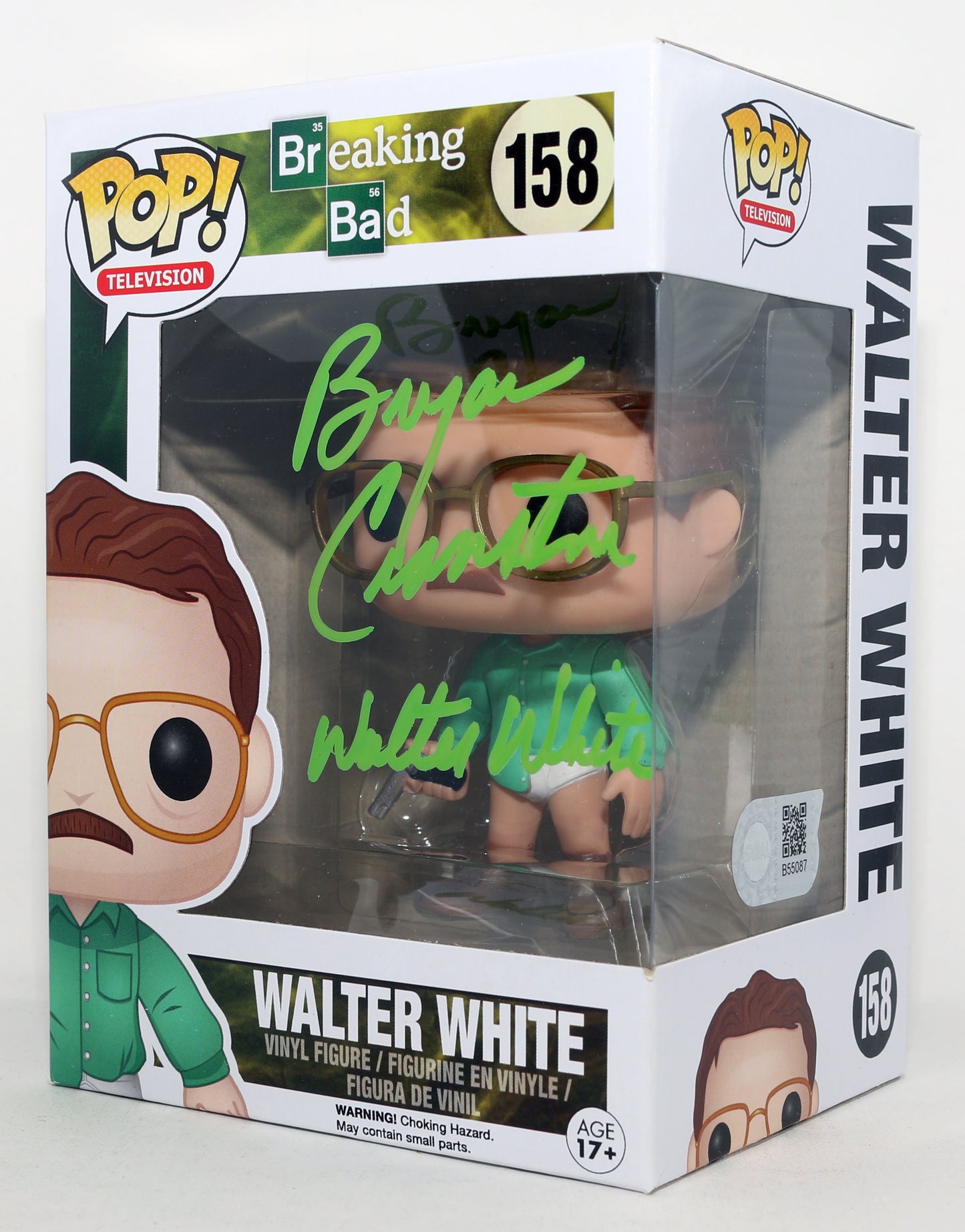 
                  
                    Bryan Cranston as Walter White in Breaking Bad (SWAU) Signed Funko POP! #158 with Character Name
                  
                