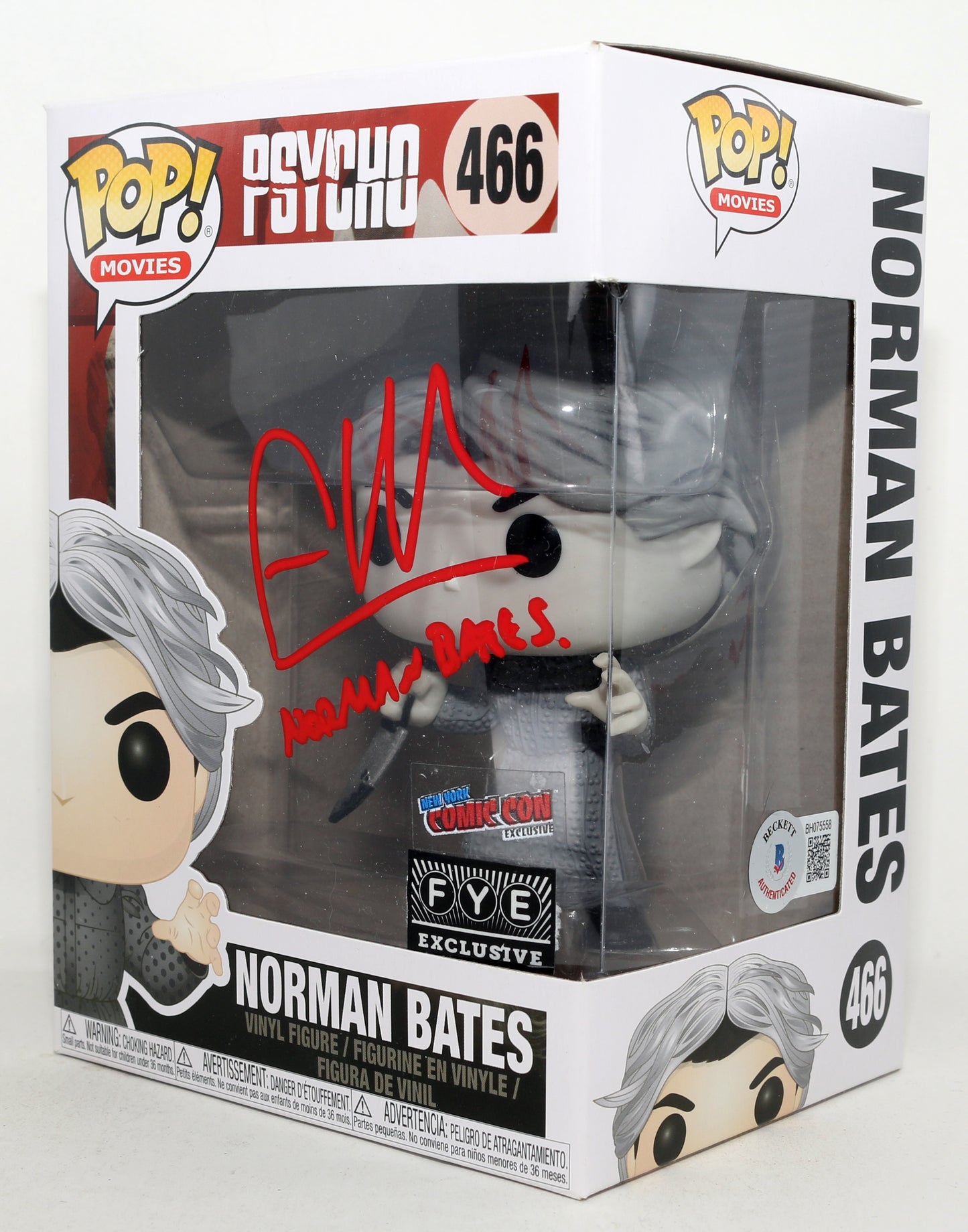 
                  
                    Freddie Highmore as Norman Bates in Bates Motel NY Comic Con & FYE Exclusive (Beckett) Signed Funko POP! #466 with Character Name
                  
                