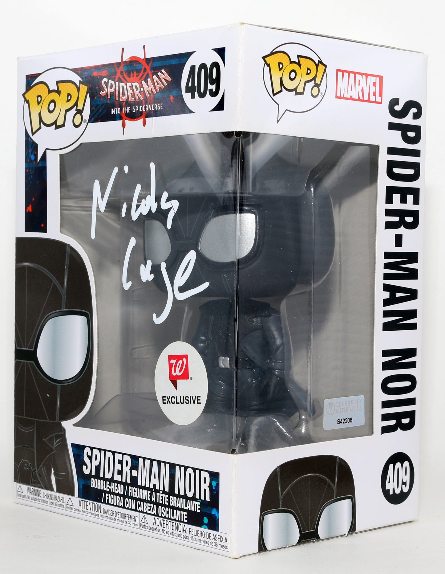 
                  
                    Nicolas Cage as Spider-Man Noir in Spider-Man: Into the Spider-Verse Walgreens Exclusive (Celebrity Authentics) Signed Funko POP! #409
                  
                