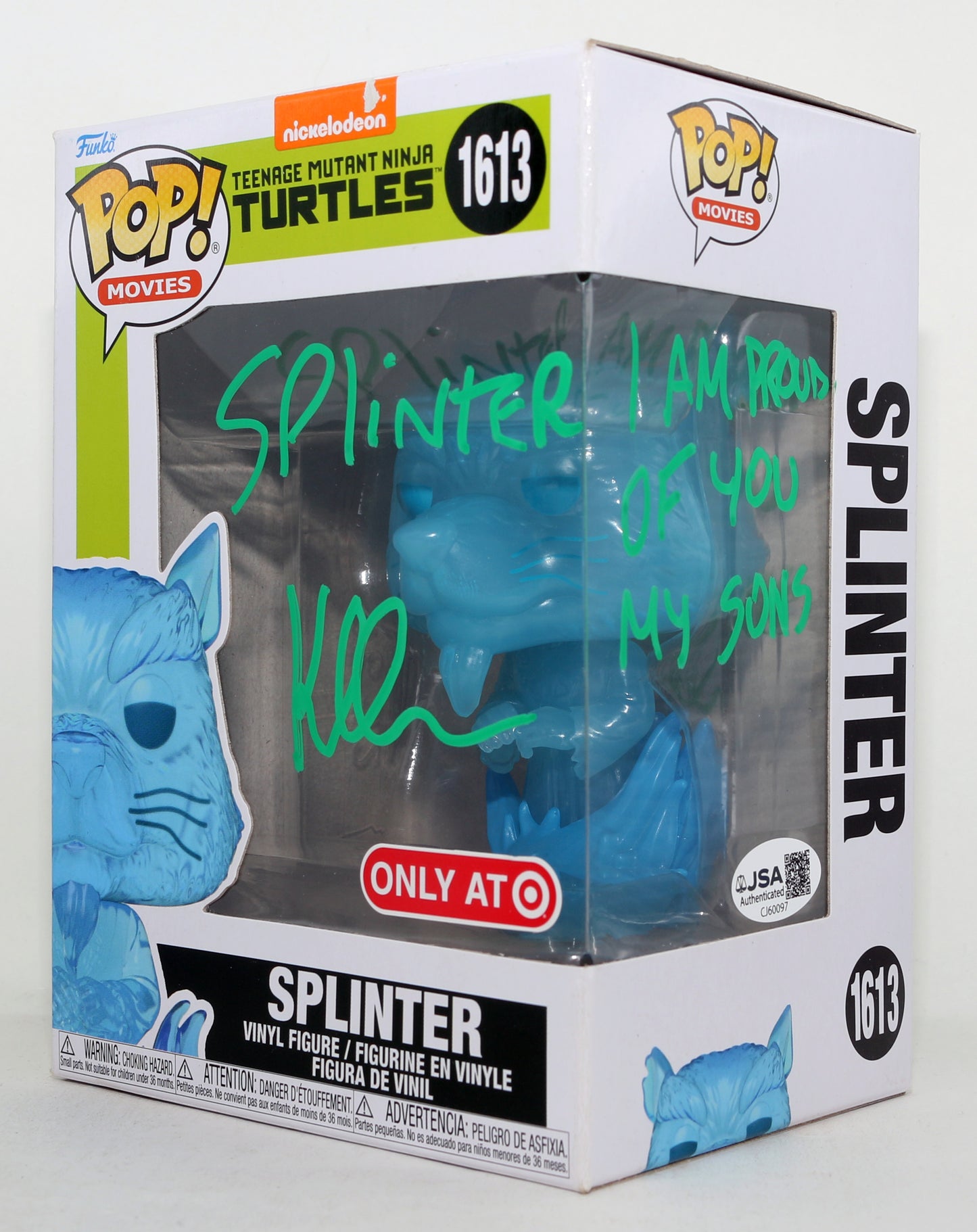 
                  
                    Kevin Clash as Splinter in Teenage Mutant Ninja Turtles Target Exclusive (JSA) Signed Funko POP! #1613 with Character Name & Quote
                  
                