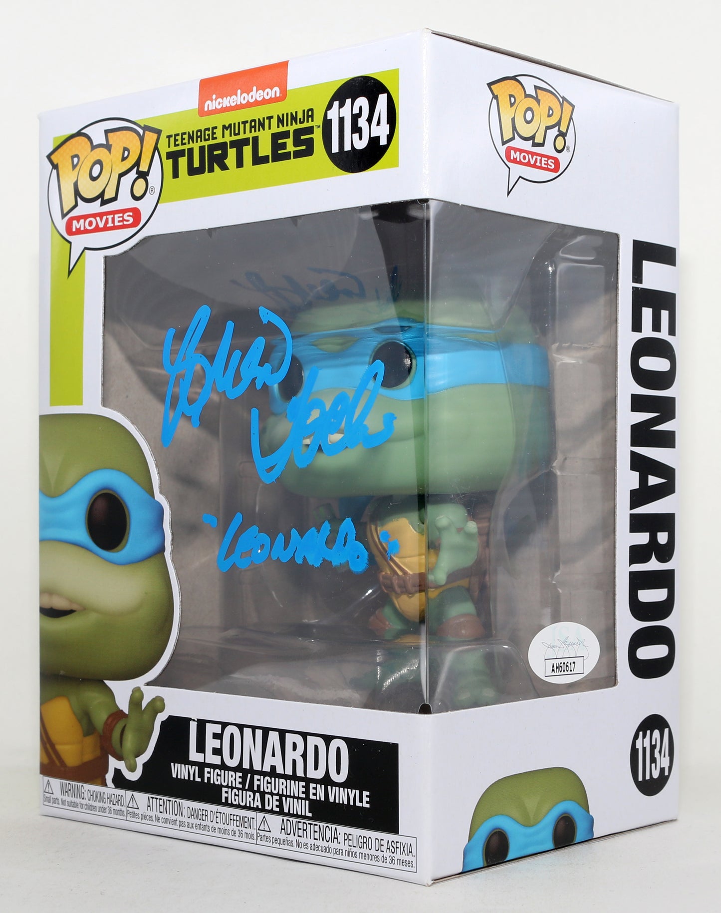 
                  
                    Brian Tochi as Leonardo in Teenage Mutant Ninja Turtles (JSA) Signed Funko POP! #1134 with Character Name
                  
                
