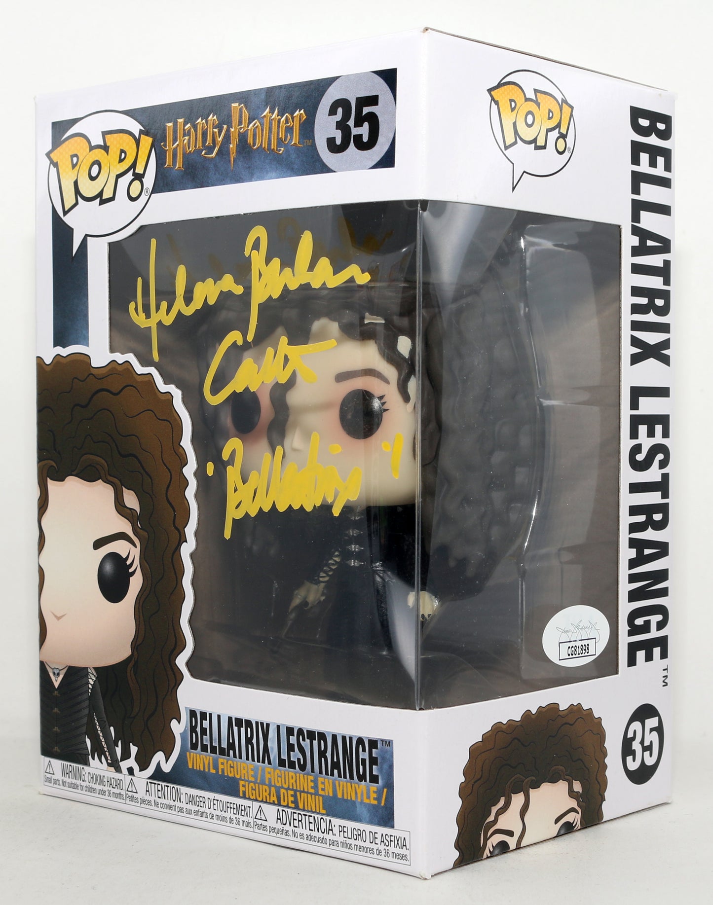 
                  
                    Helena Bonham Carter as Bellatrix LeStrange in Harry Potter (JSA) Signed Funko POP! #35 with Character Name
                  
                