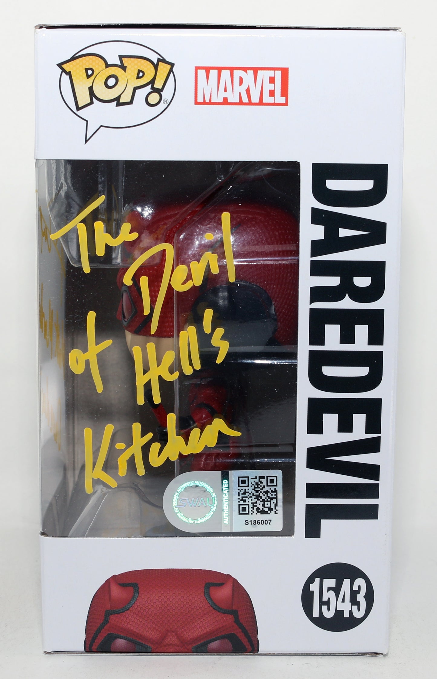 
                  
                    Charlie Cox as Daredevil in Daredevil: Born Again (SWAU) Signed Funko POP! #1543 with Character Name & Quote
                  
                