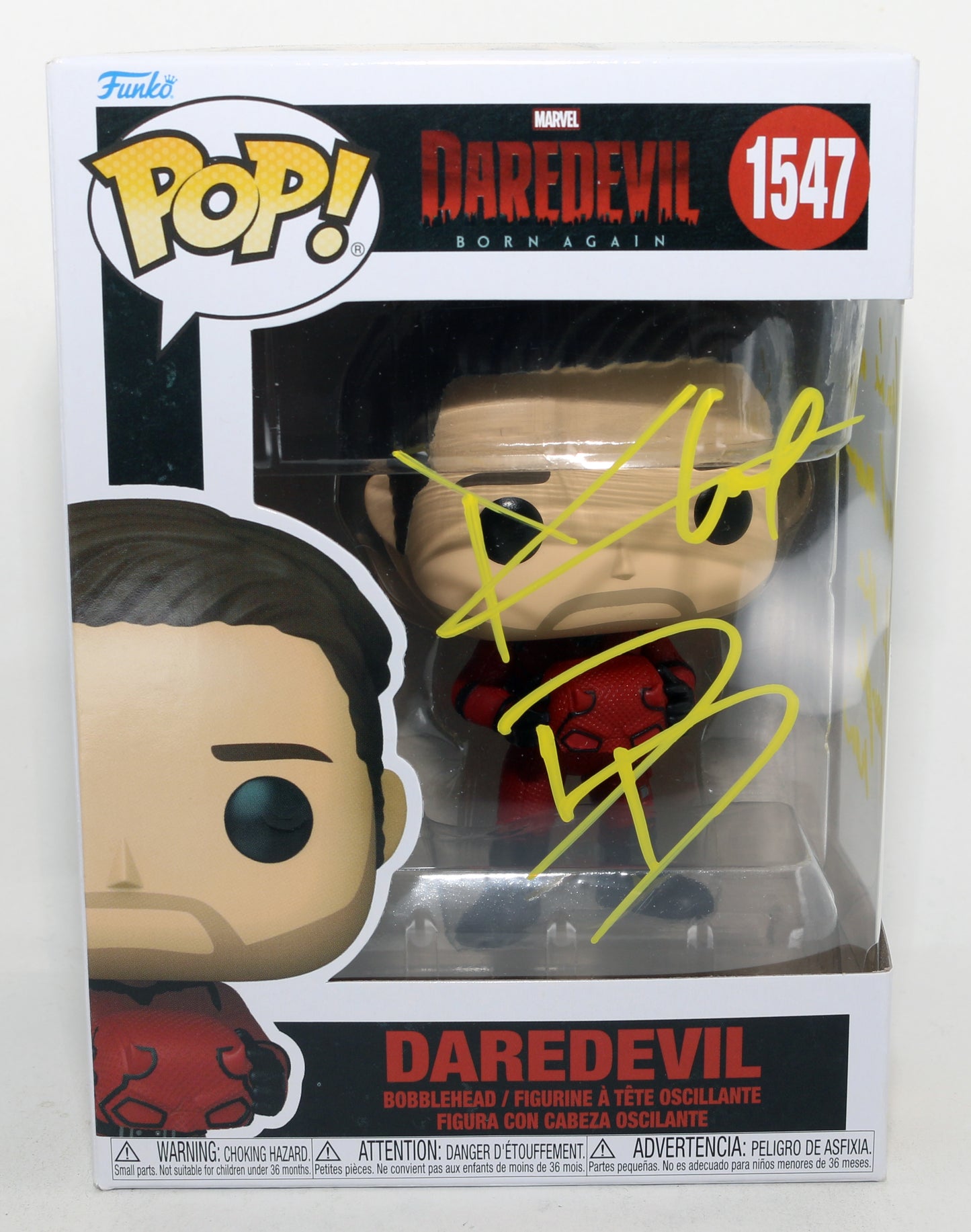 
                  
                    Charlie Cox as Daredevil in Daredevil: Born Again Signed Funko POP! #1547 with Character Name & Quote
                  
                